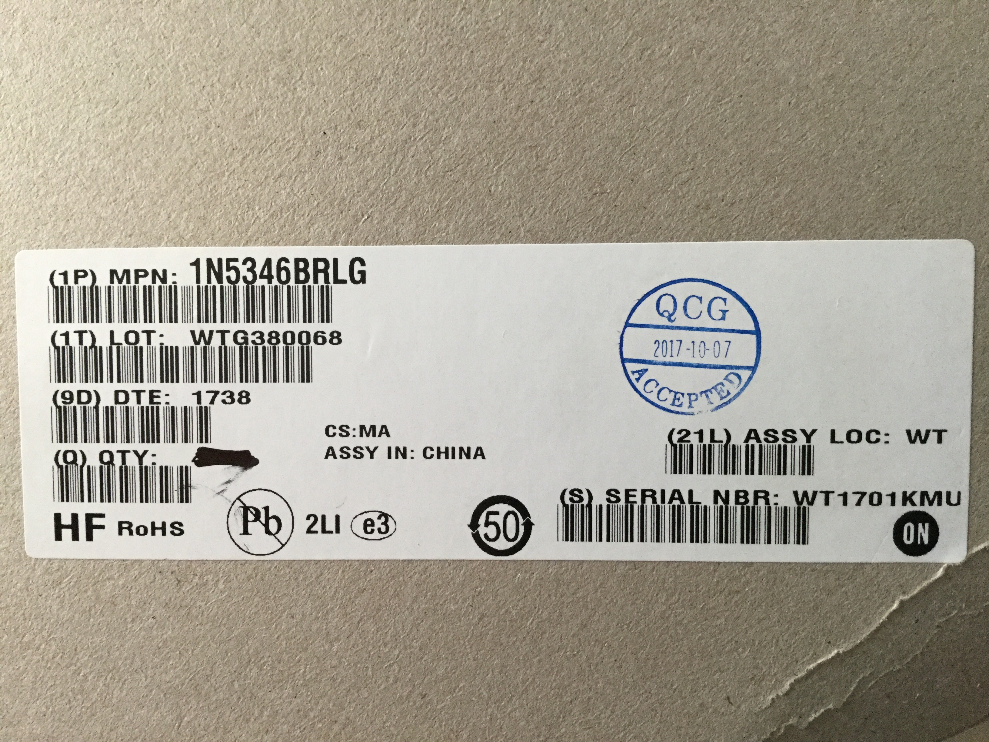 1N5346BRLG
