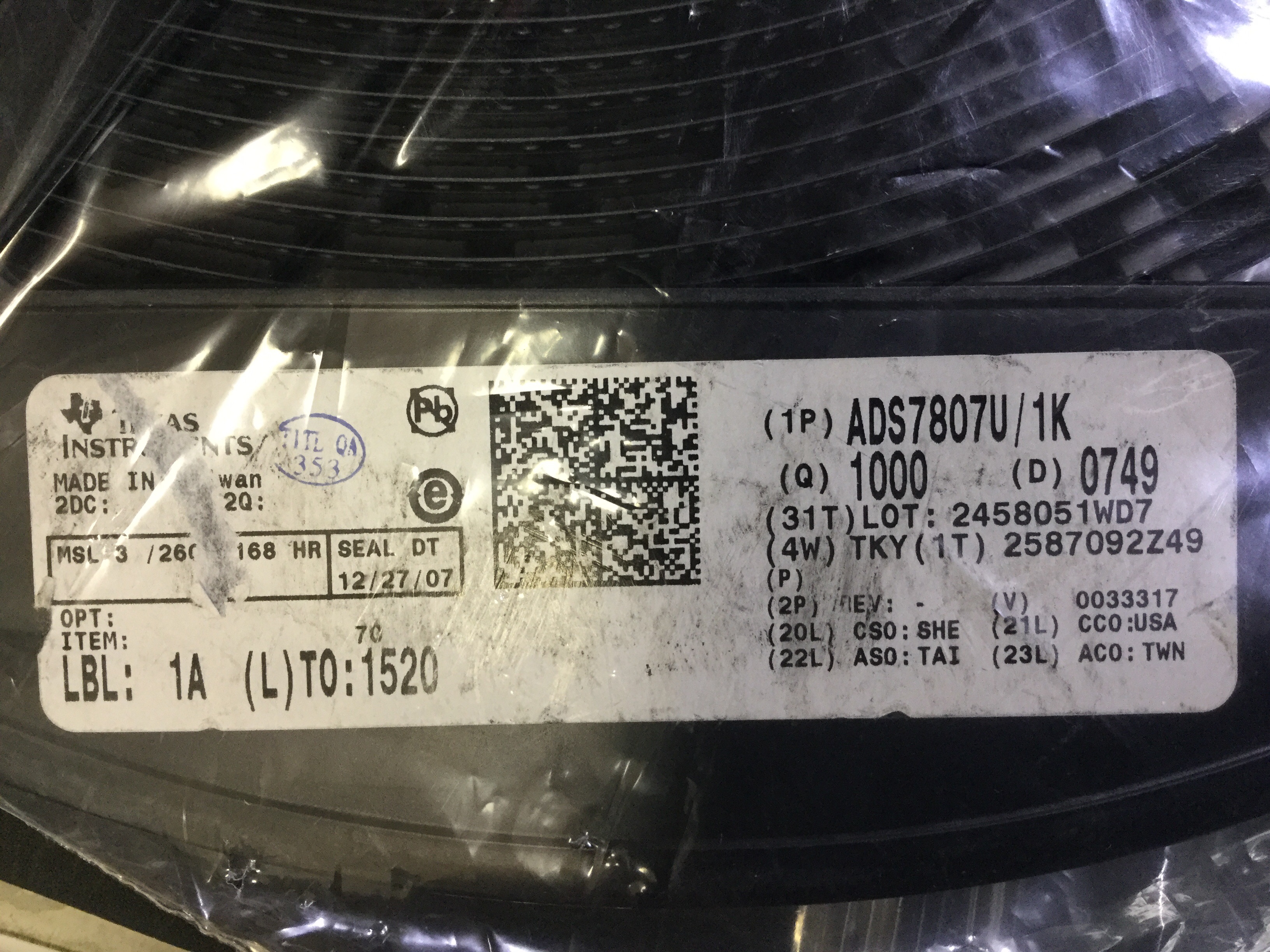 ADS7807U/1K
