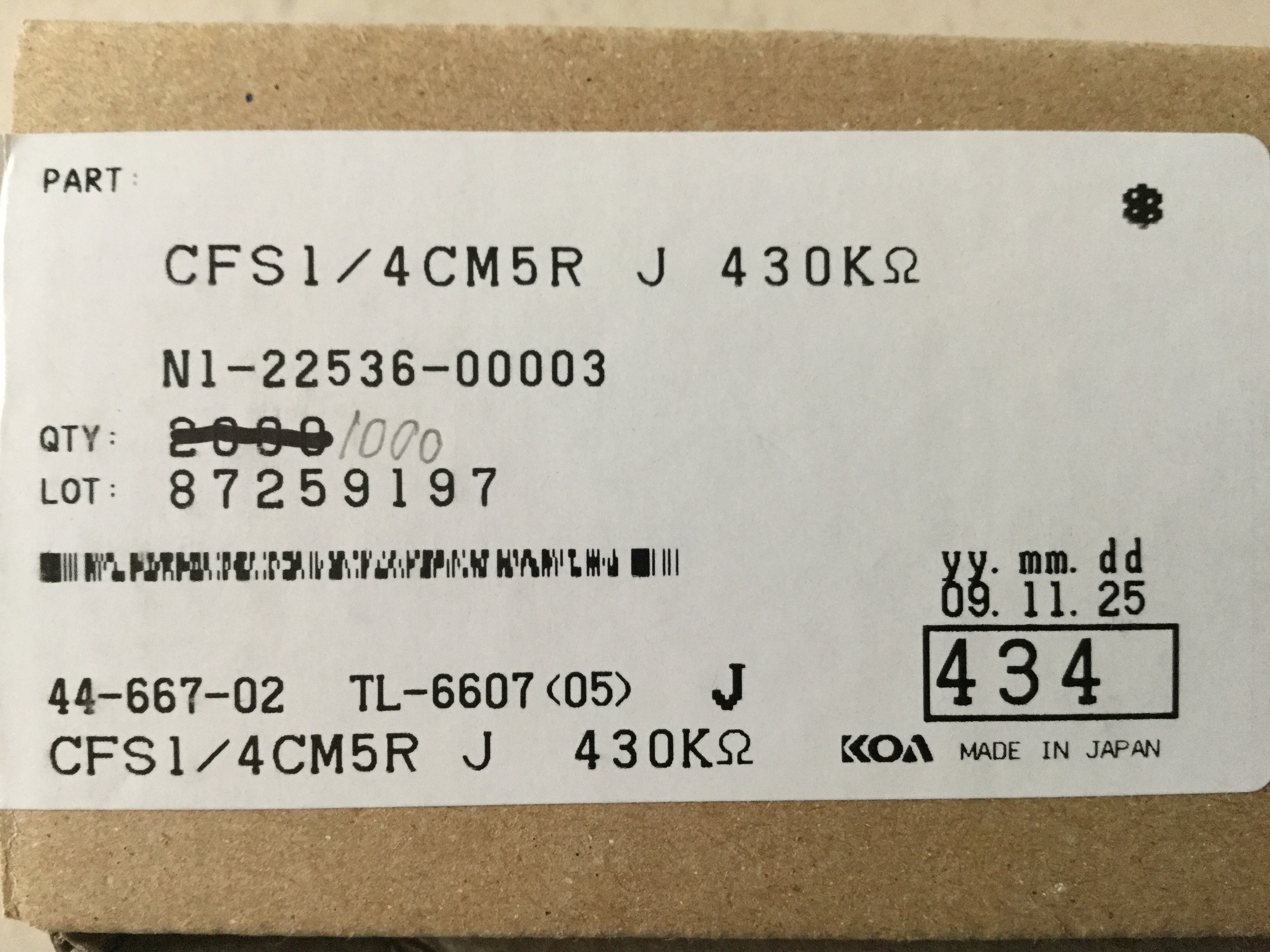 CFS1/4CM5R434J