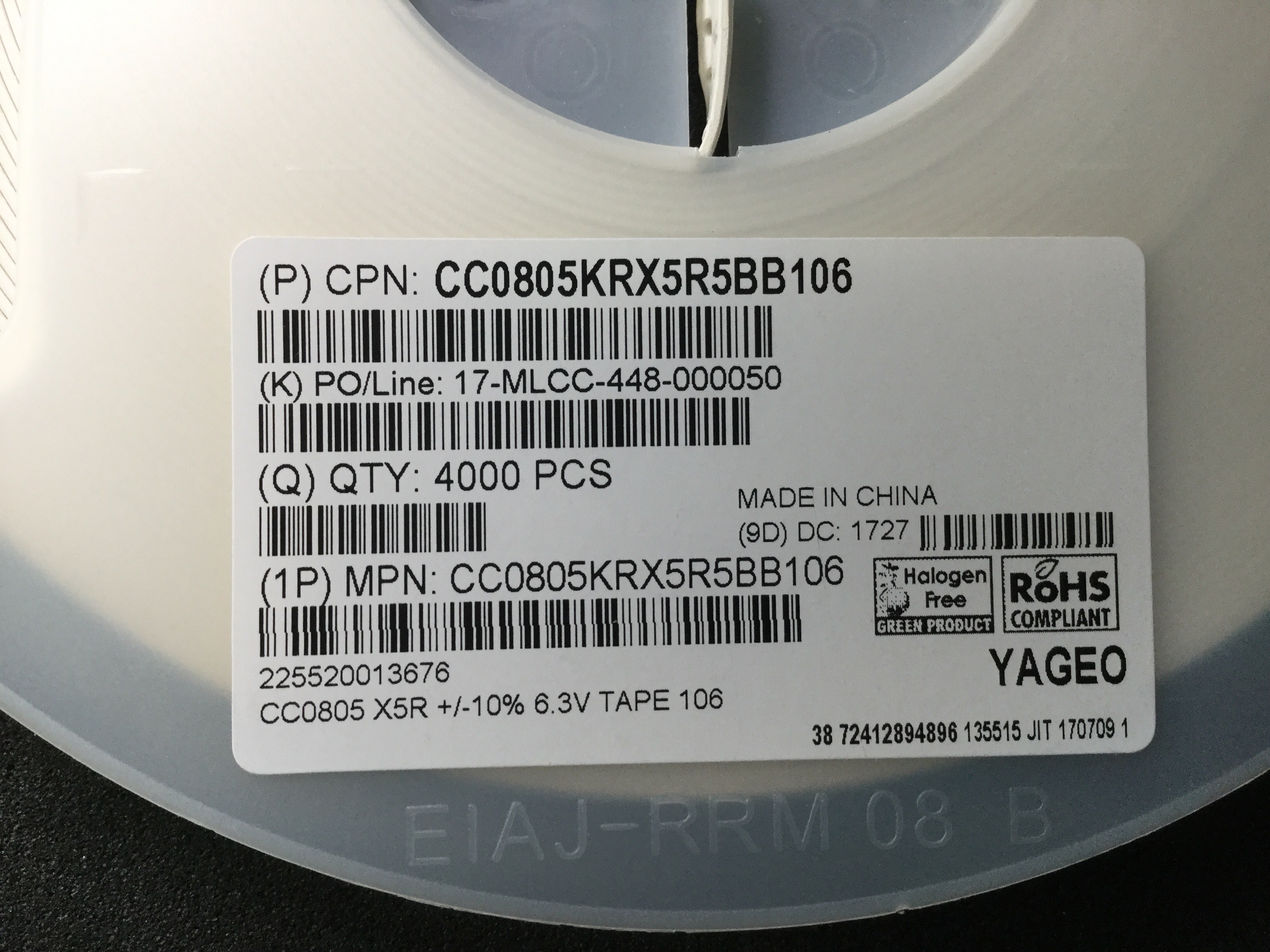 CC0805KRX5R5BB106