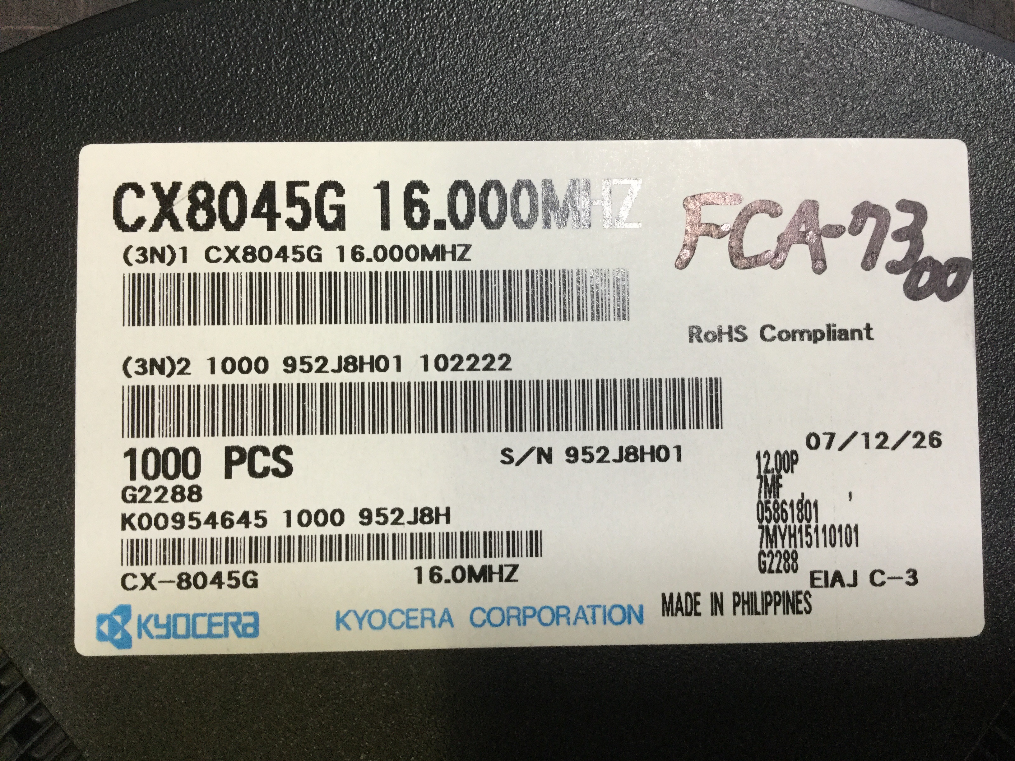 CX8045G 16.000MHZ