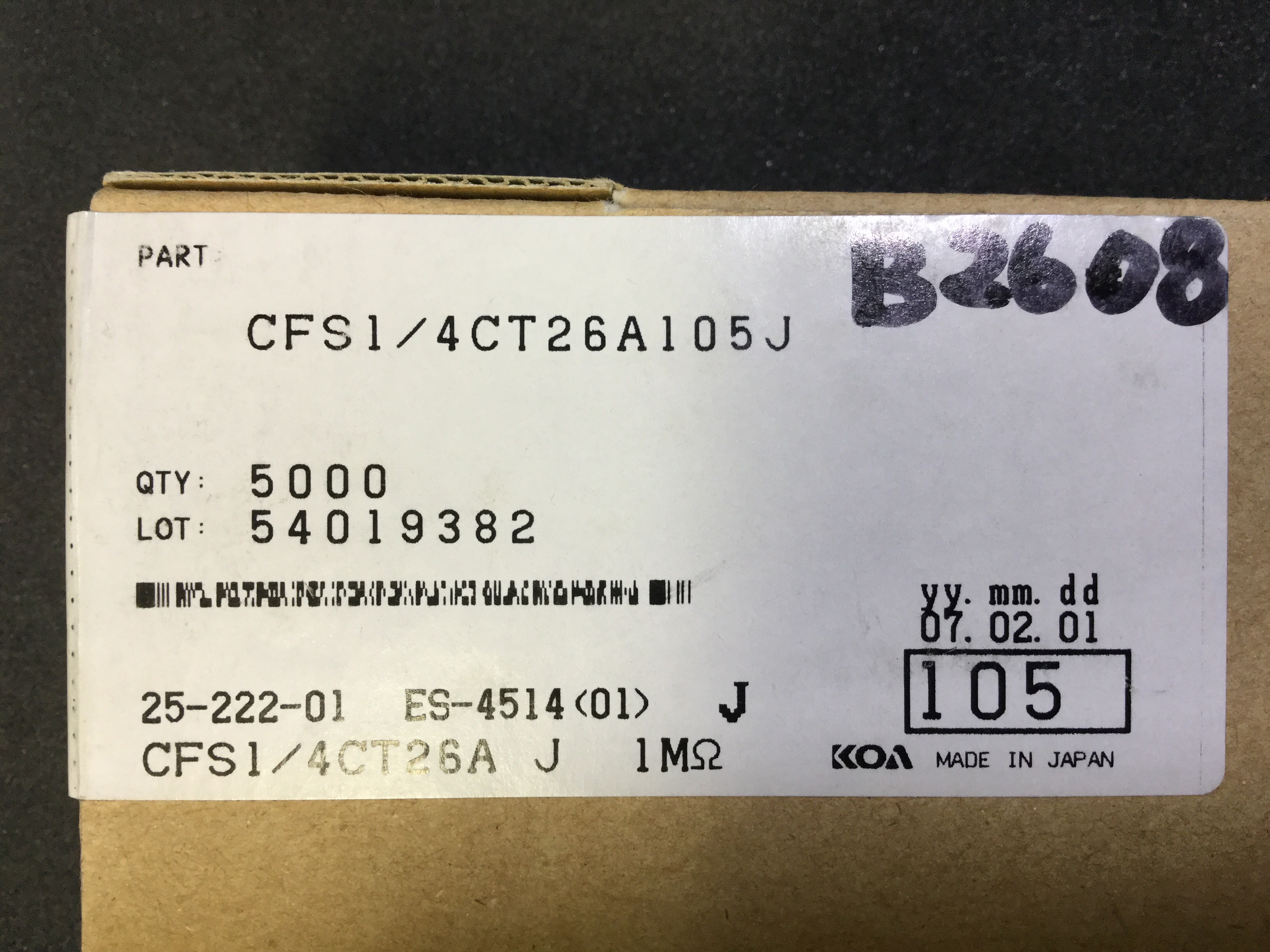 CFS1/4CT26A105J