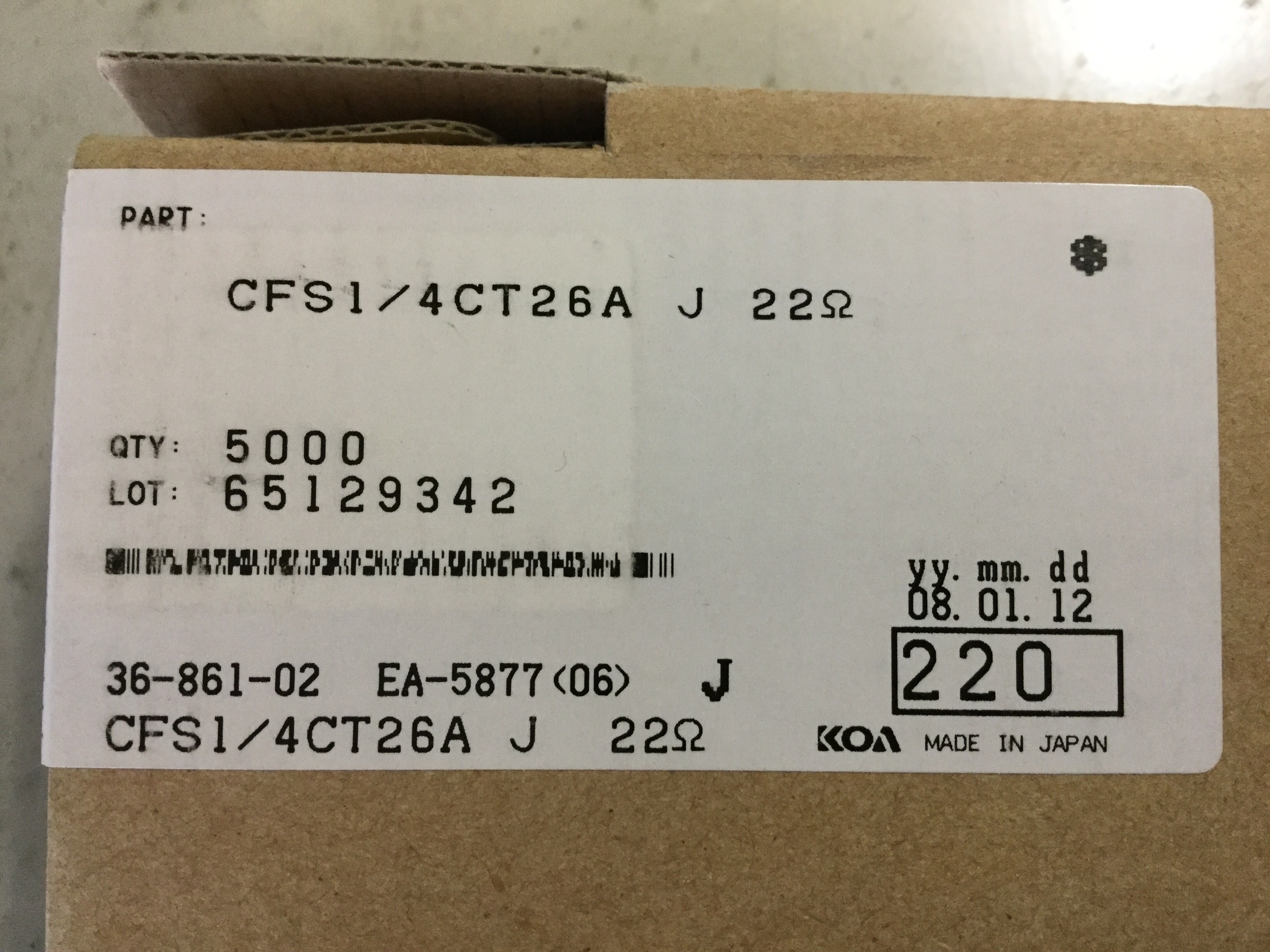 CFS1/4CT26A220J