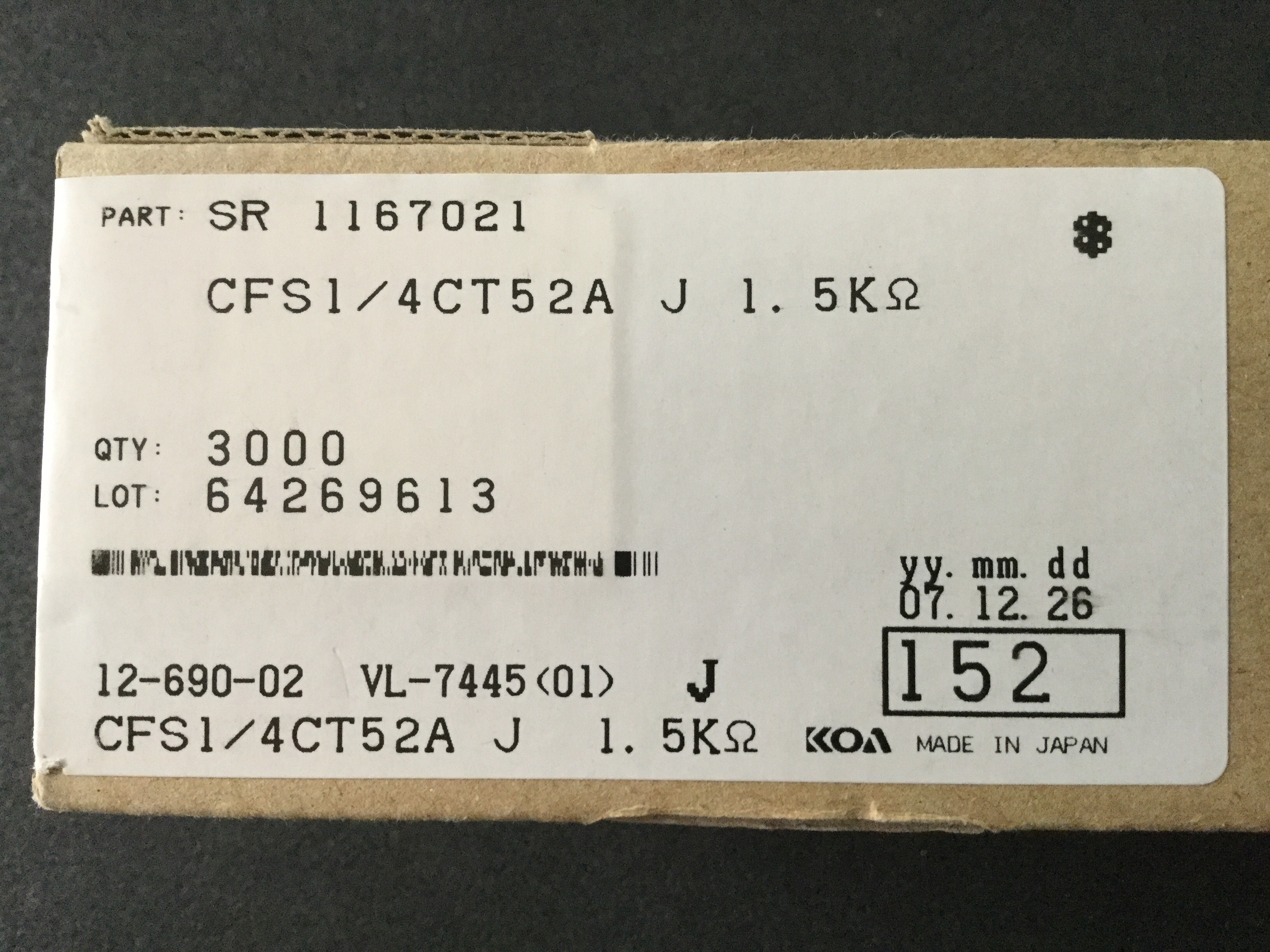 CFS1/4CT52A152J
