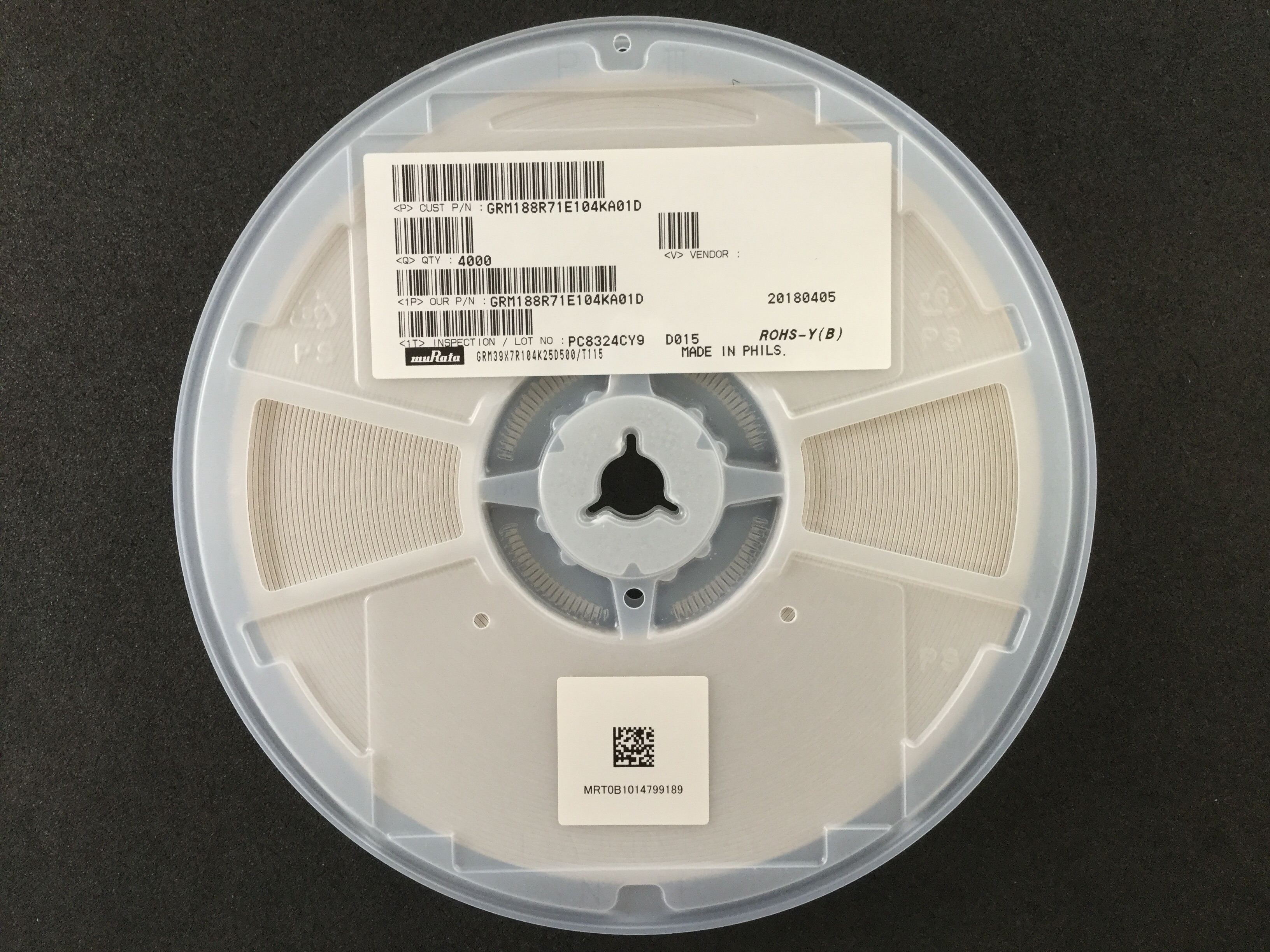GRM188R71E104KA01D