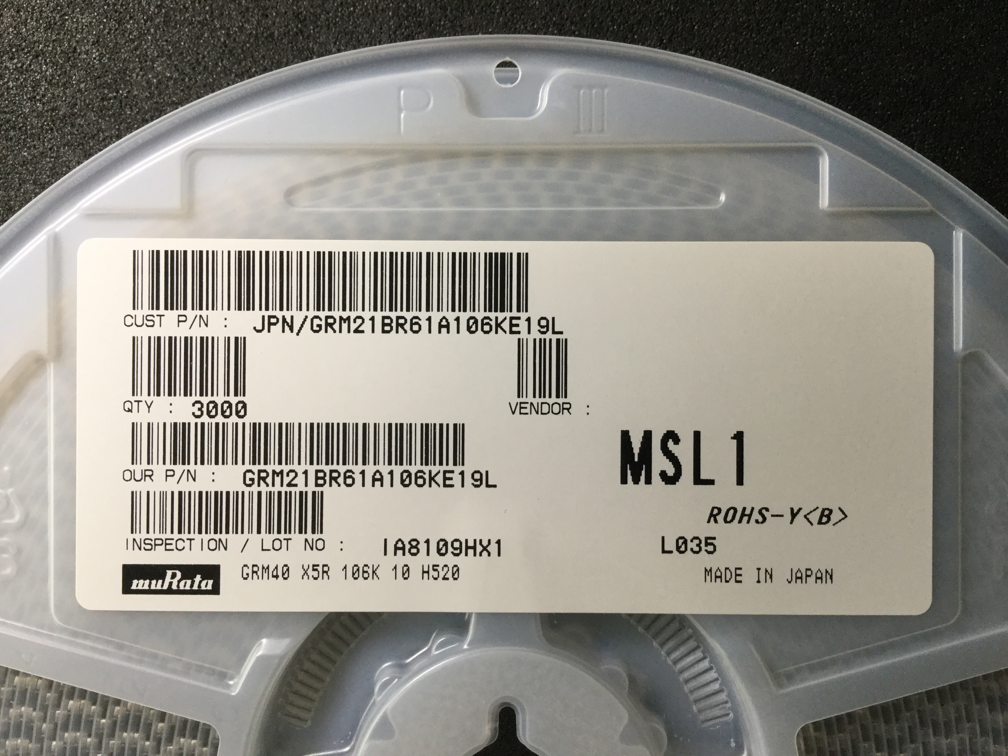GRM21BR61A106KE19L