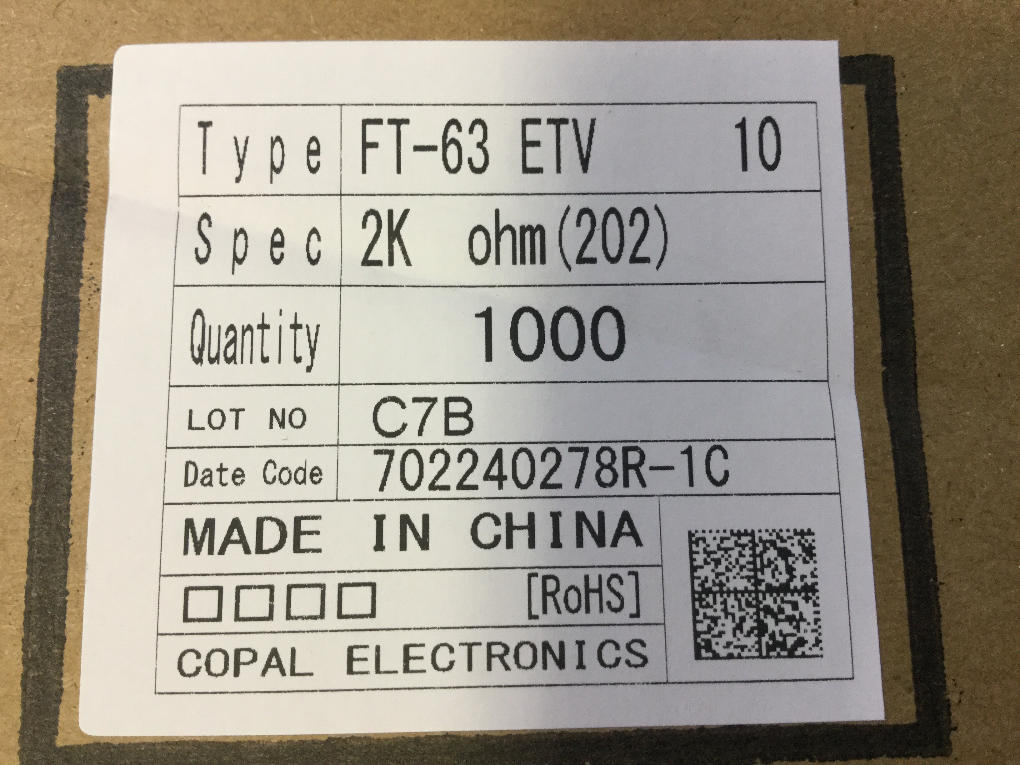 FT-63ETV 2KOHM
