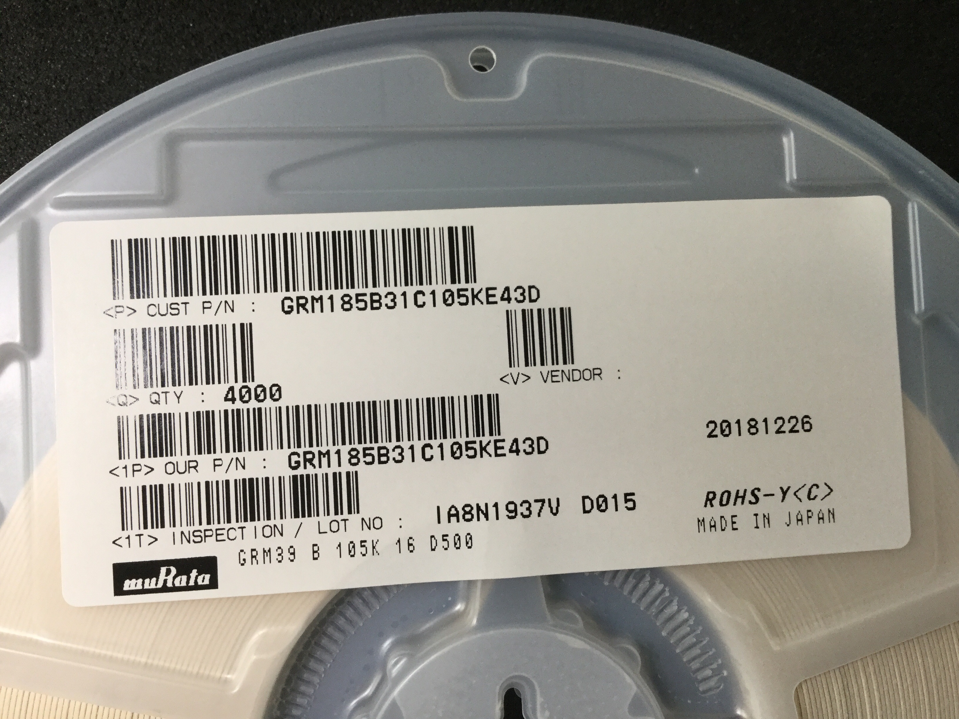 GRM185B31C105KE43D