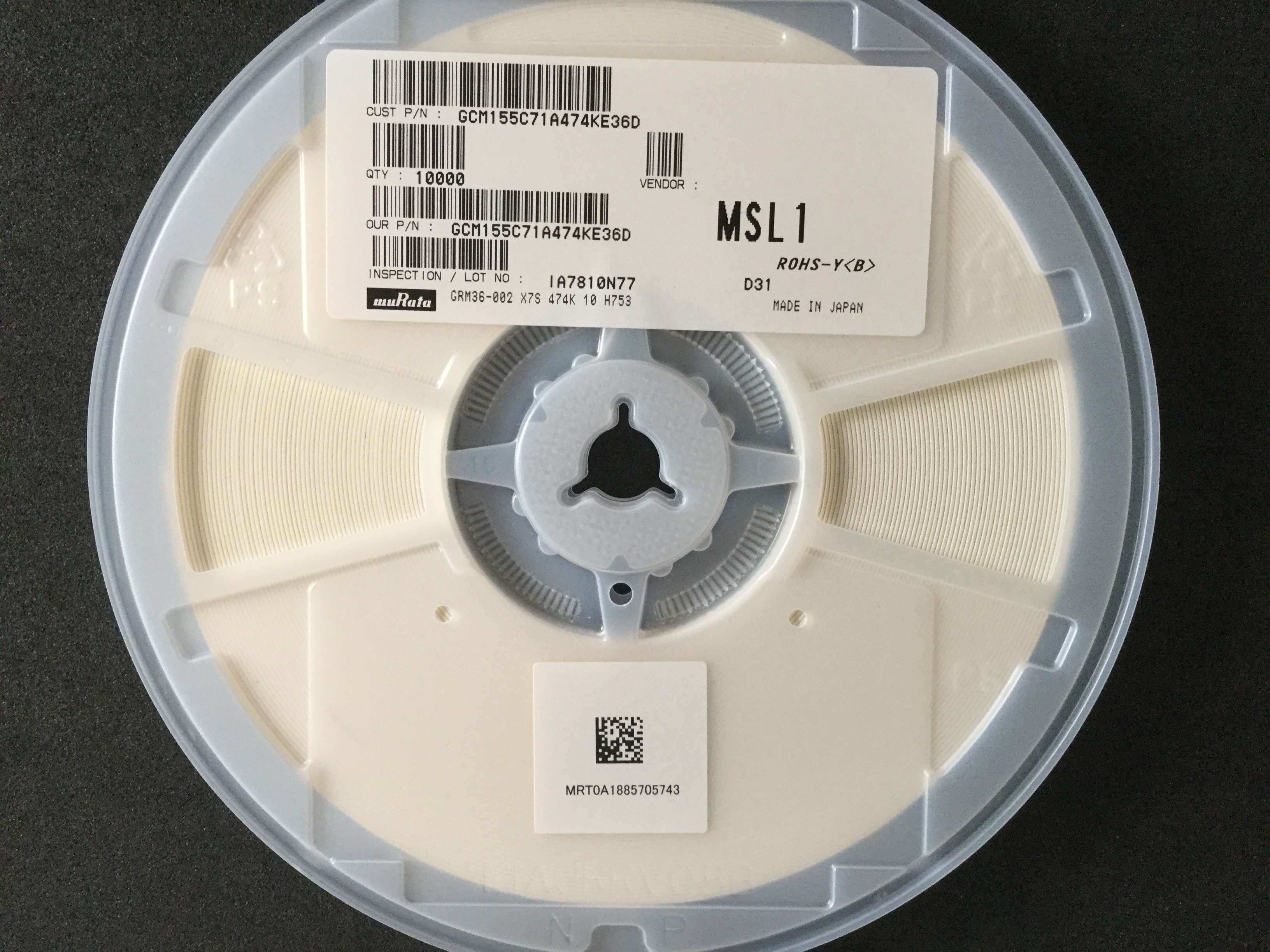 GCM155C71A474KE36D