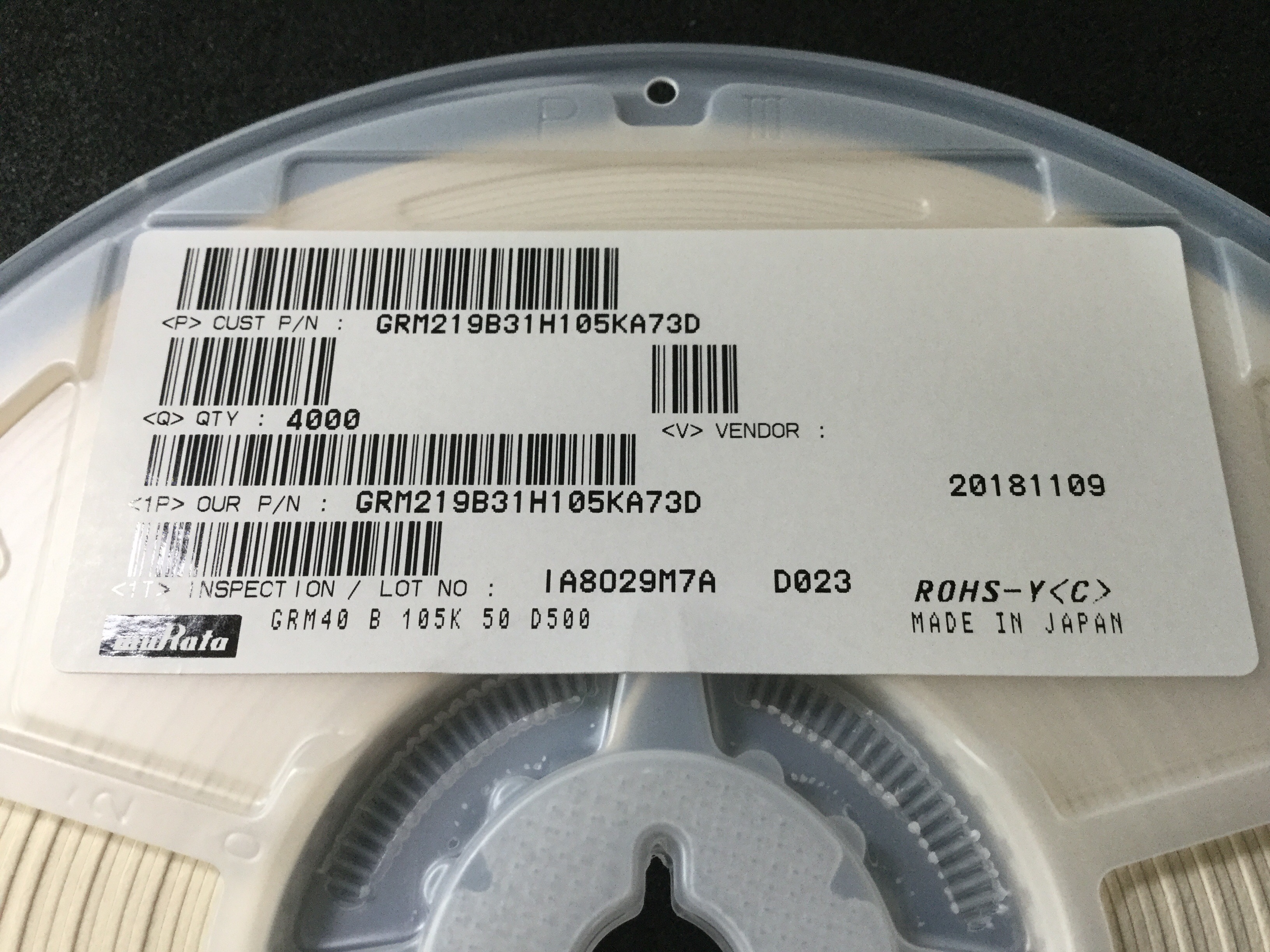 GRM219B31H105KA73D