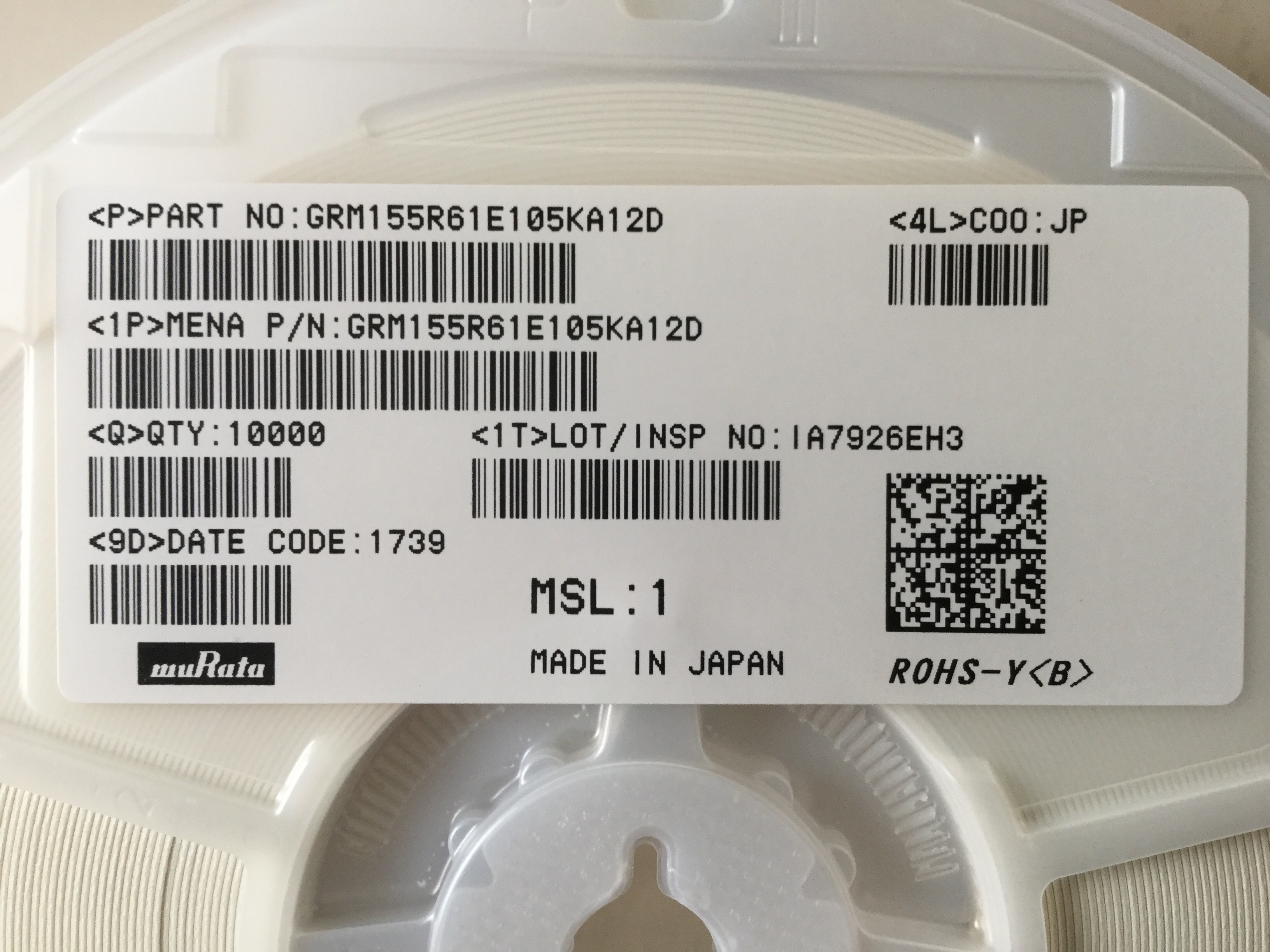 GRM155R61E105KA12#