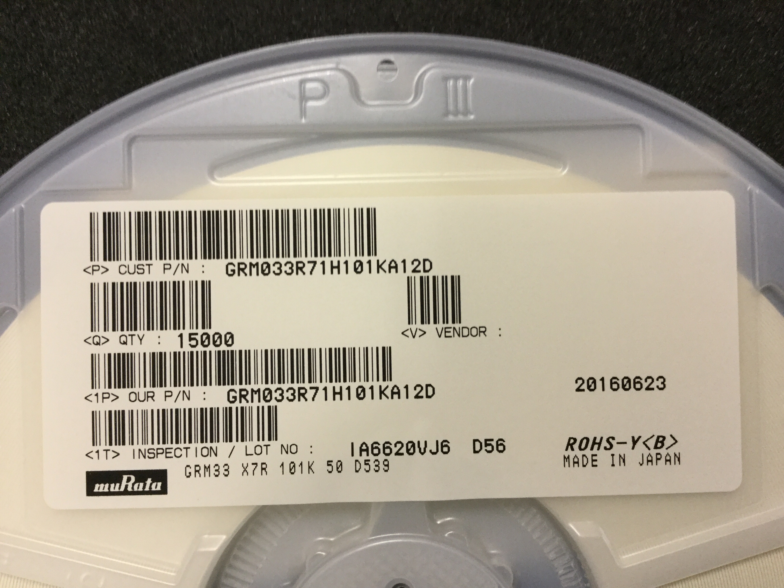GRM033R71H101KA12#