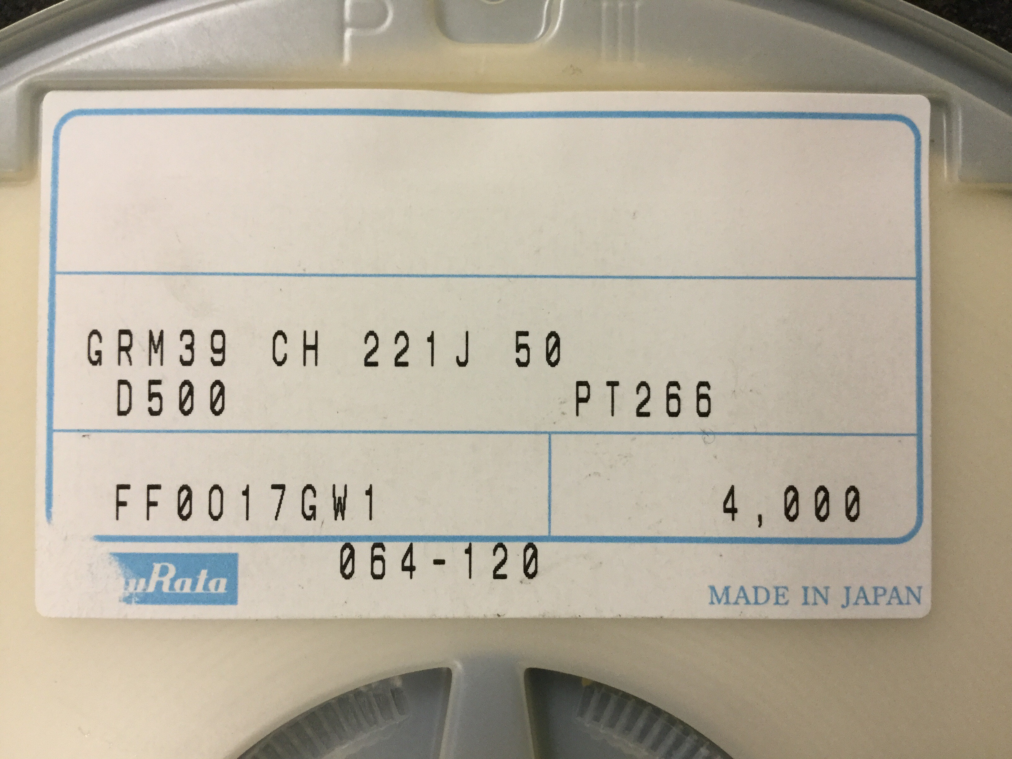 GRM39CH221J50D500