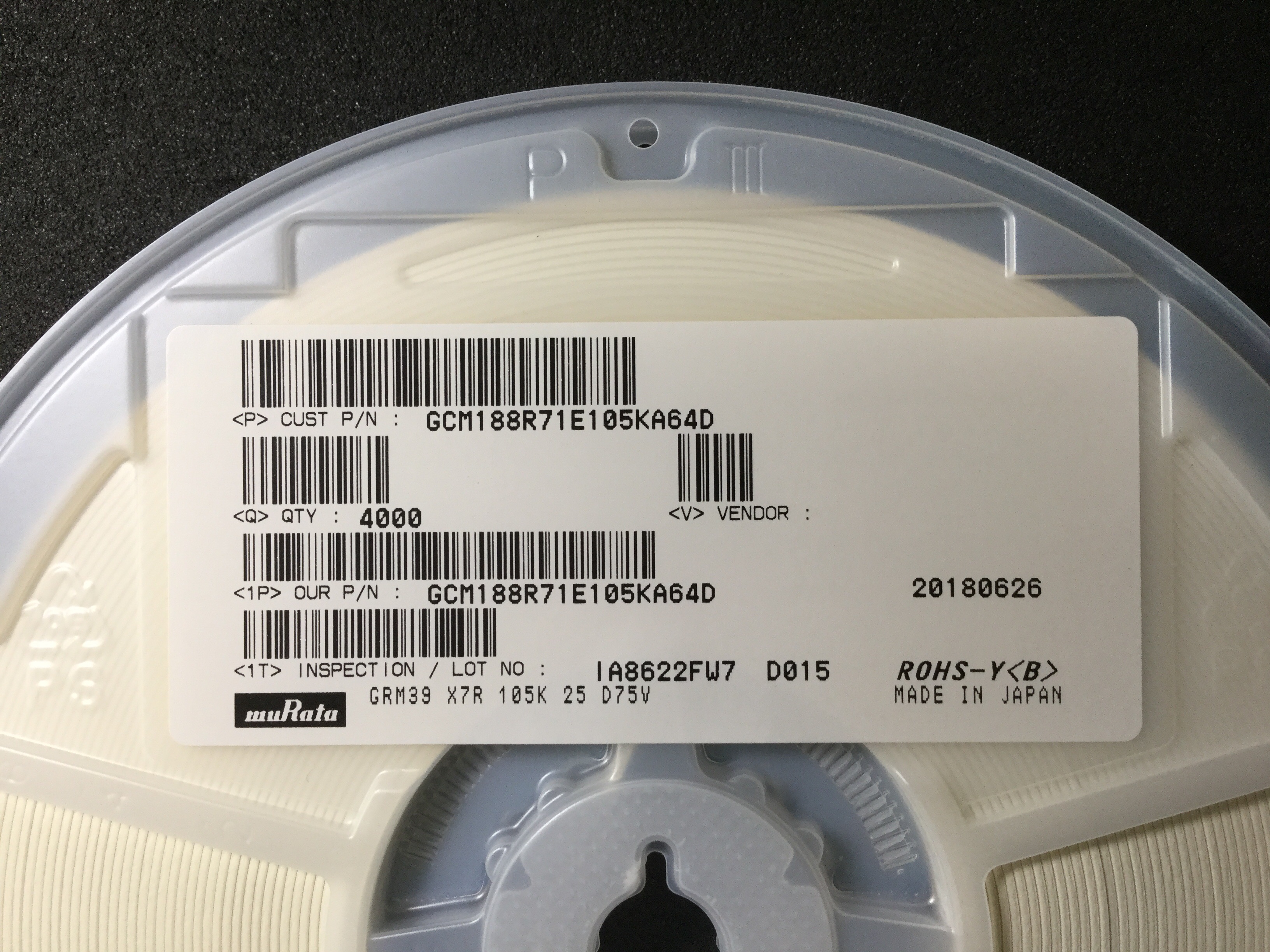 GCM188R71E105KA64D