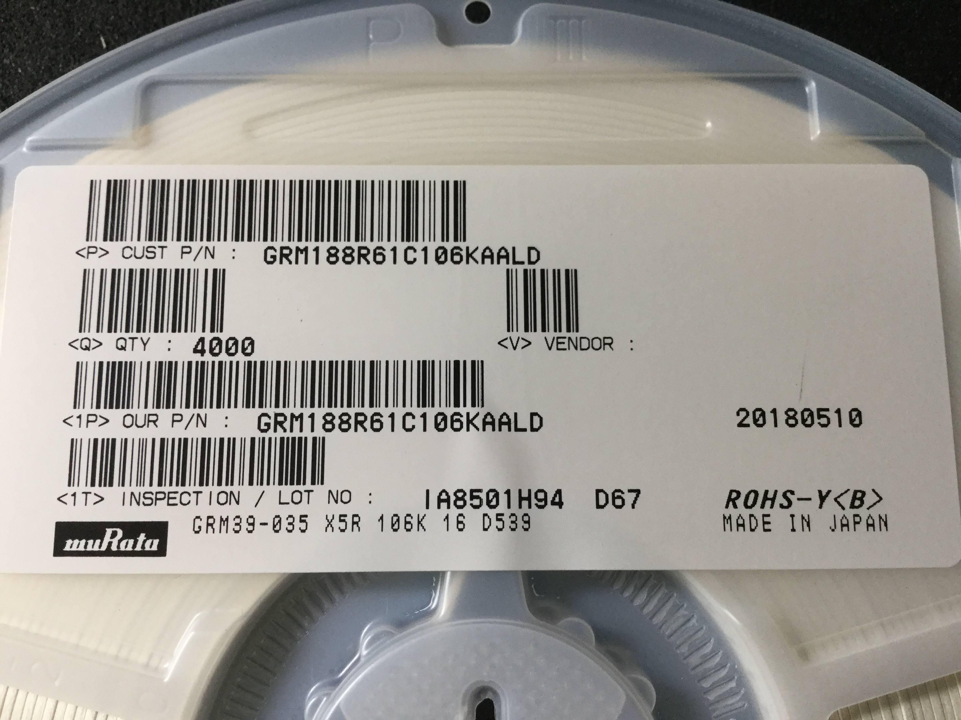 GRM188R61C106KAALD