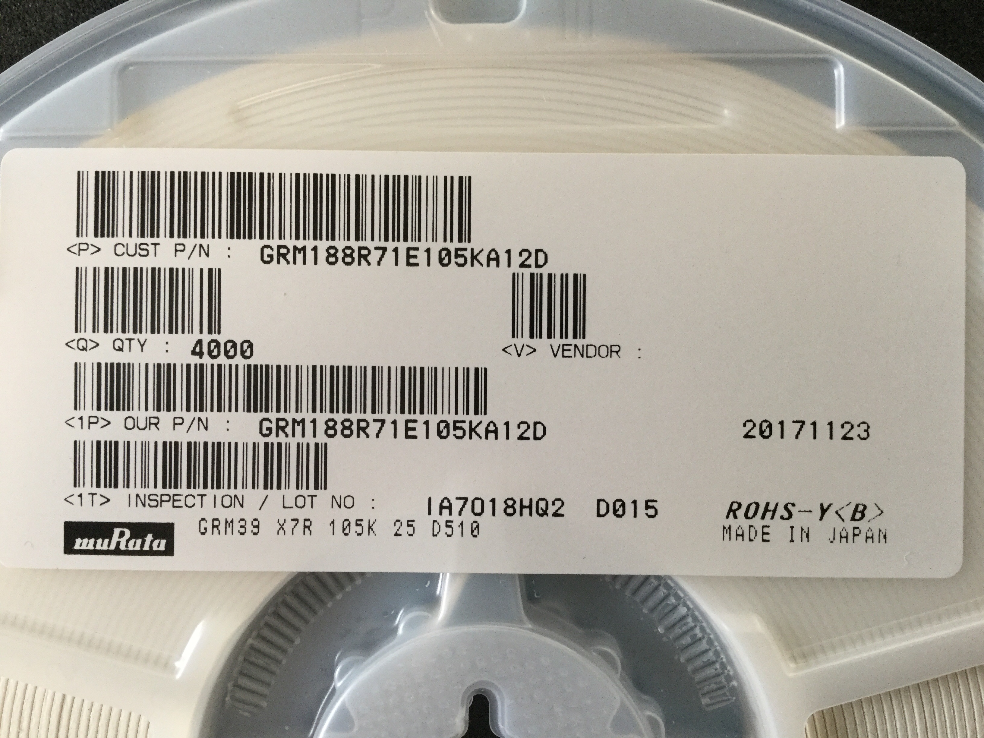 GRM188R71E105KA12D