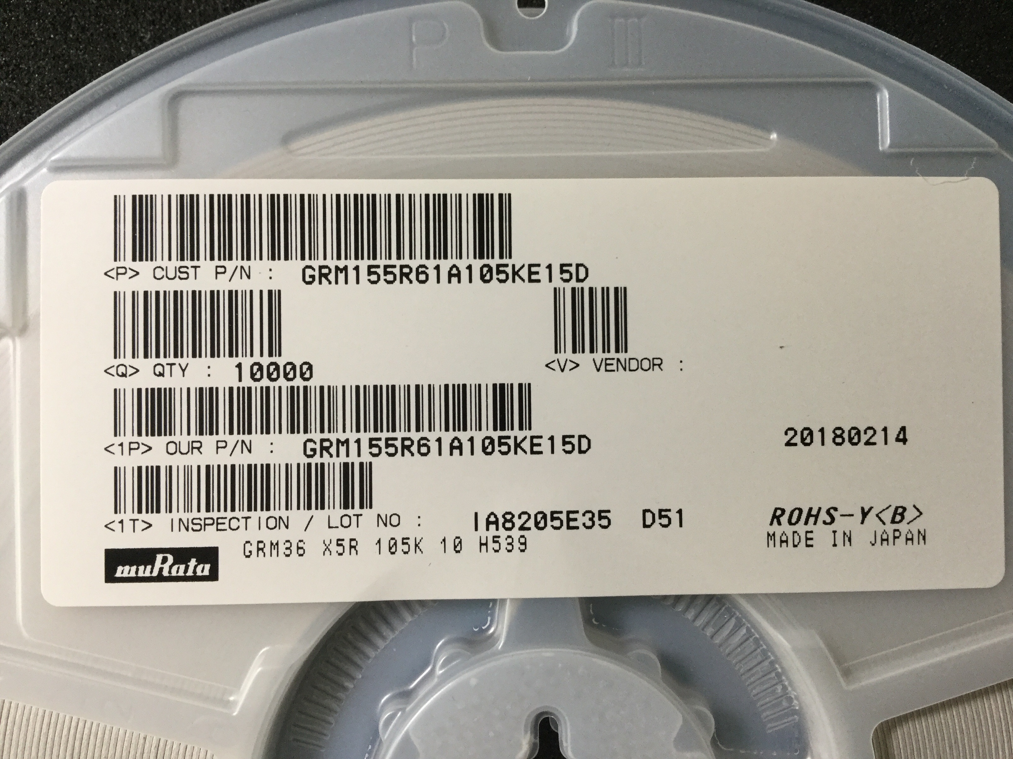 GRM155R61A105KE15D
