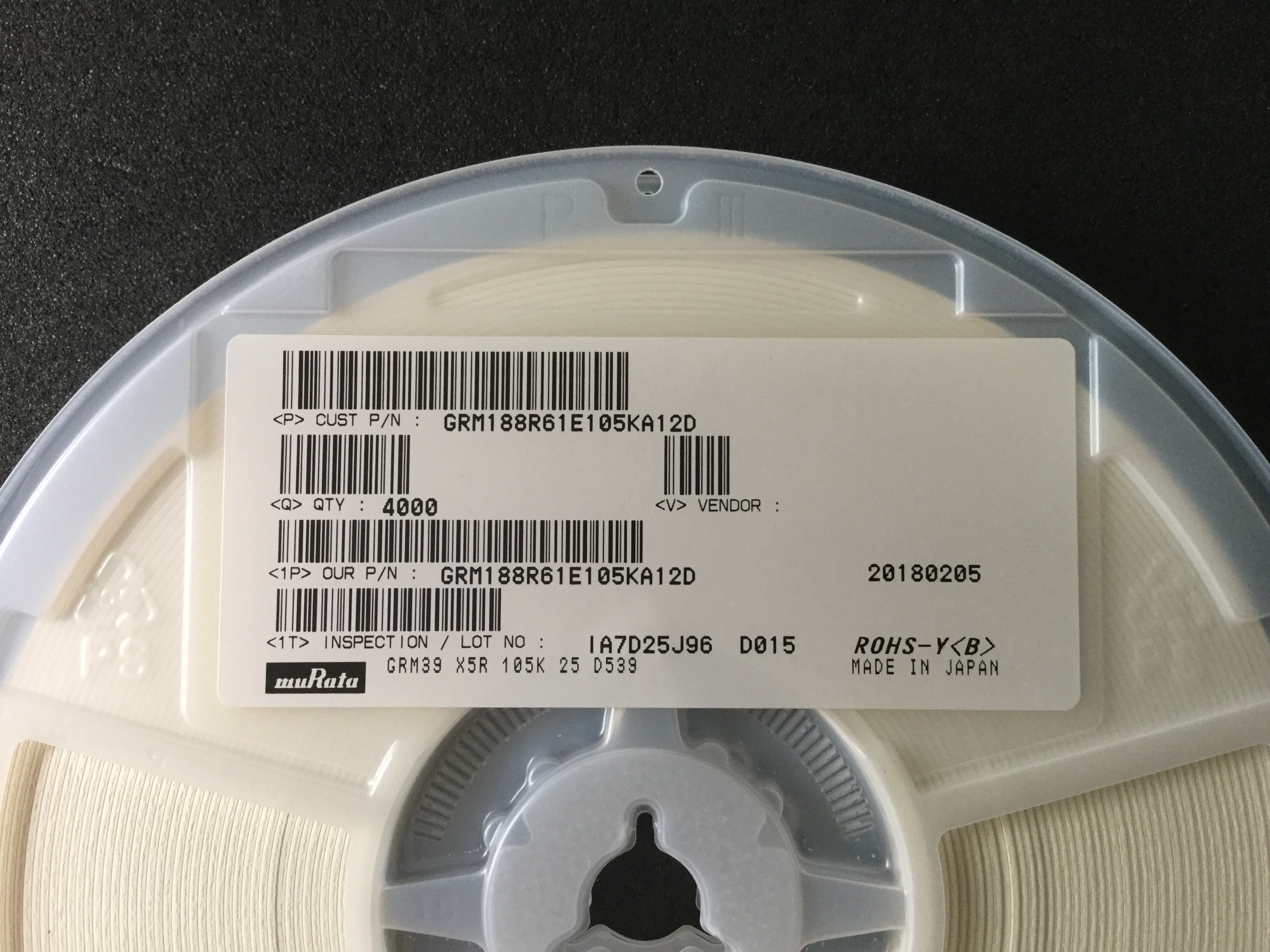 GRM188R61E105KA12D