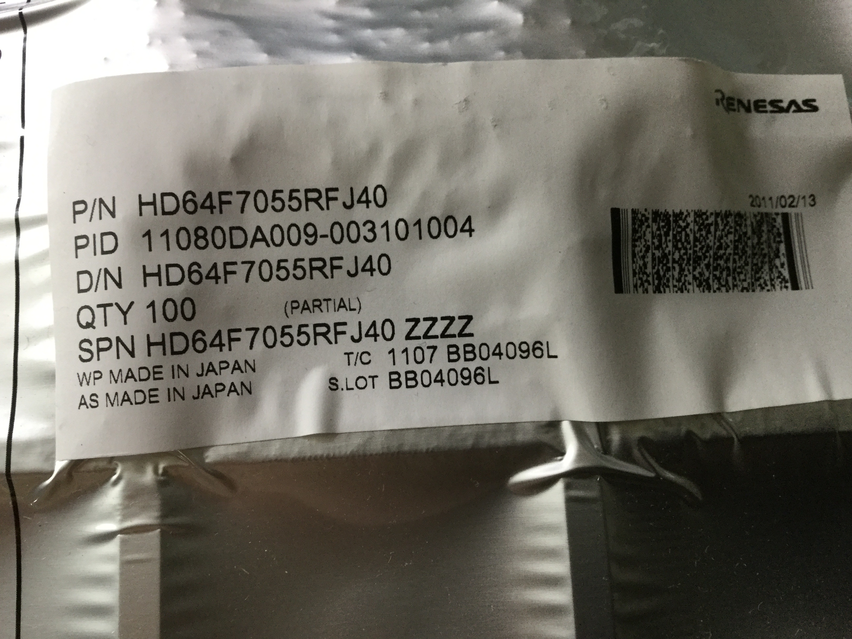 HD64F7055RFJ40