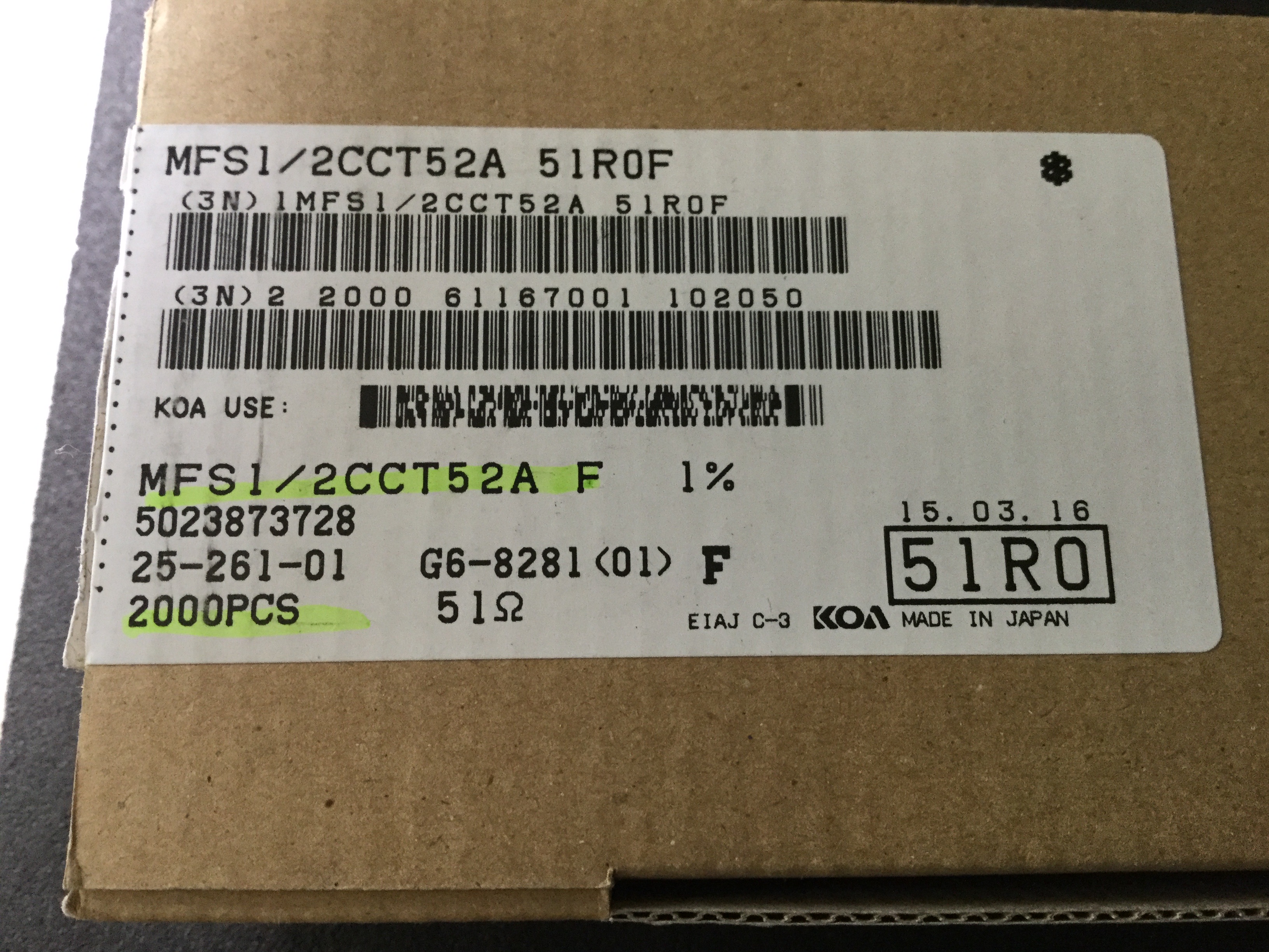 MFS1/2CCT52A51R0F