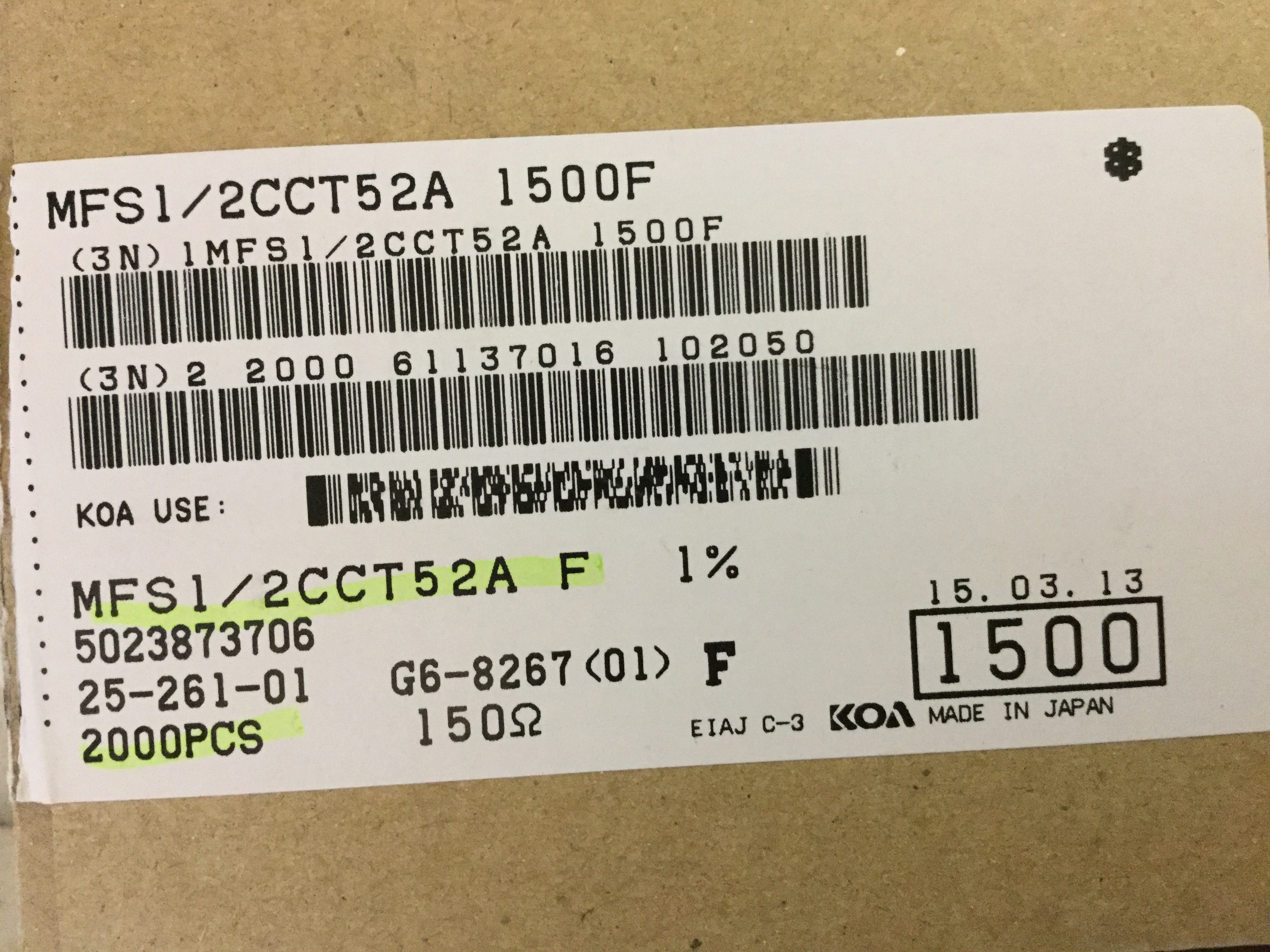 MFS1/2CCT52A1500F