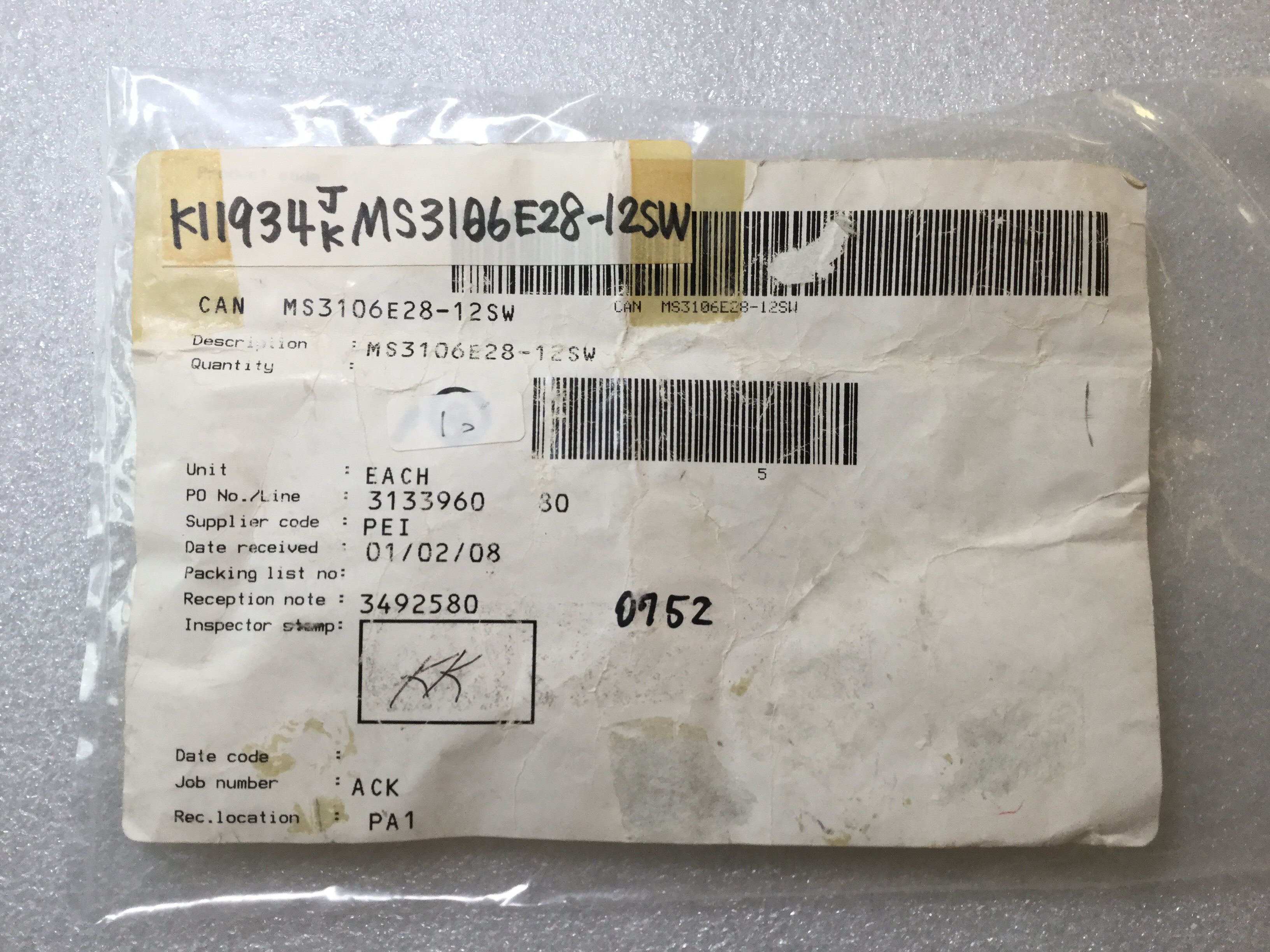 MS3106E28-12SW