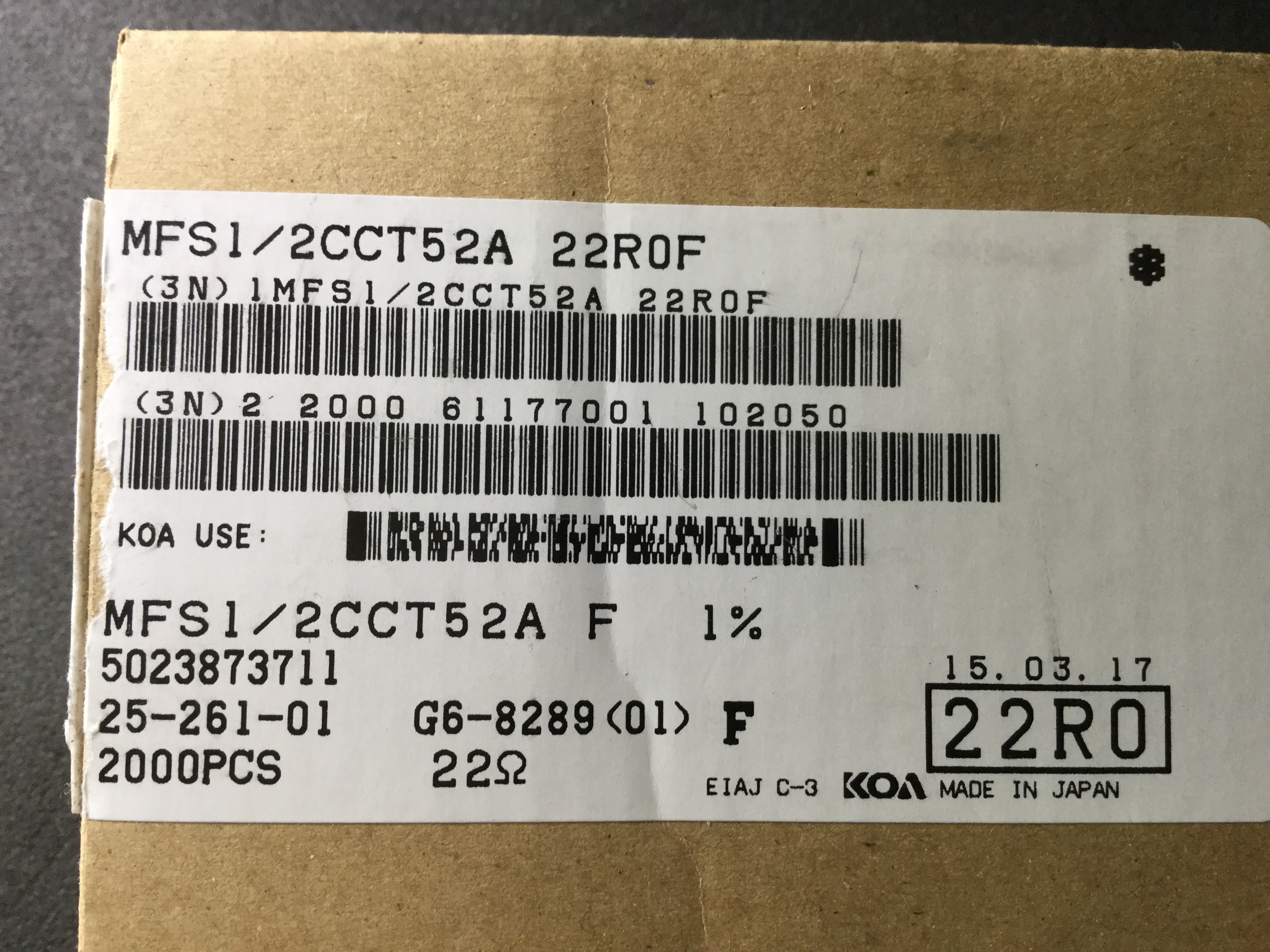 MFS1/2CCT52A22R0F
