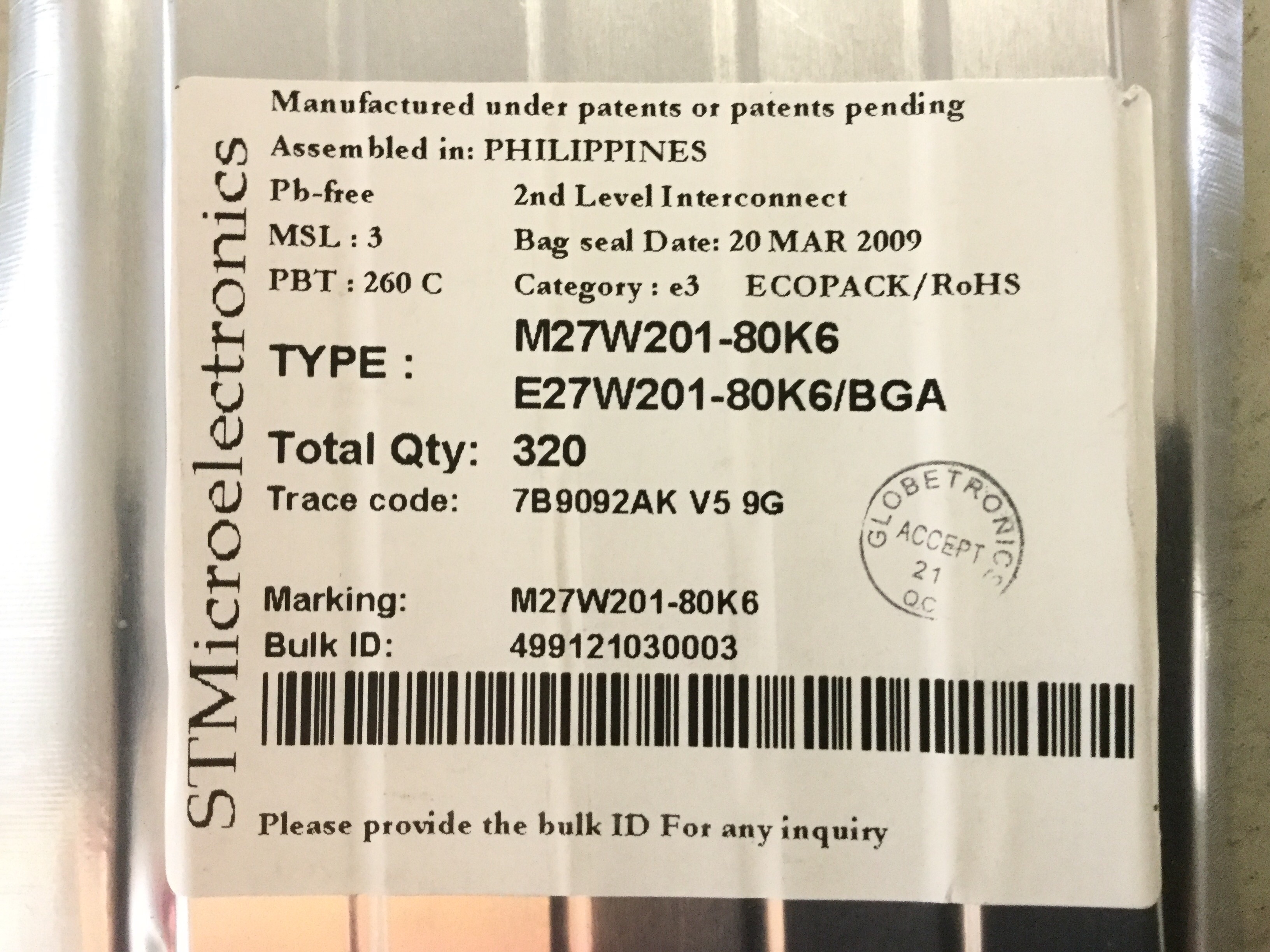 M27W201-80K6