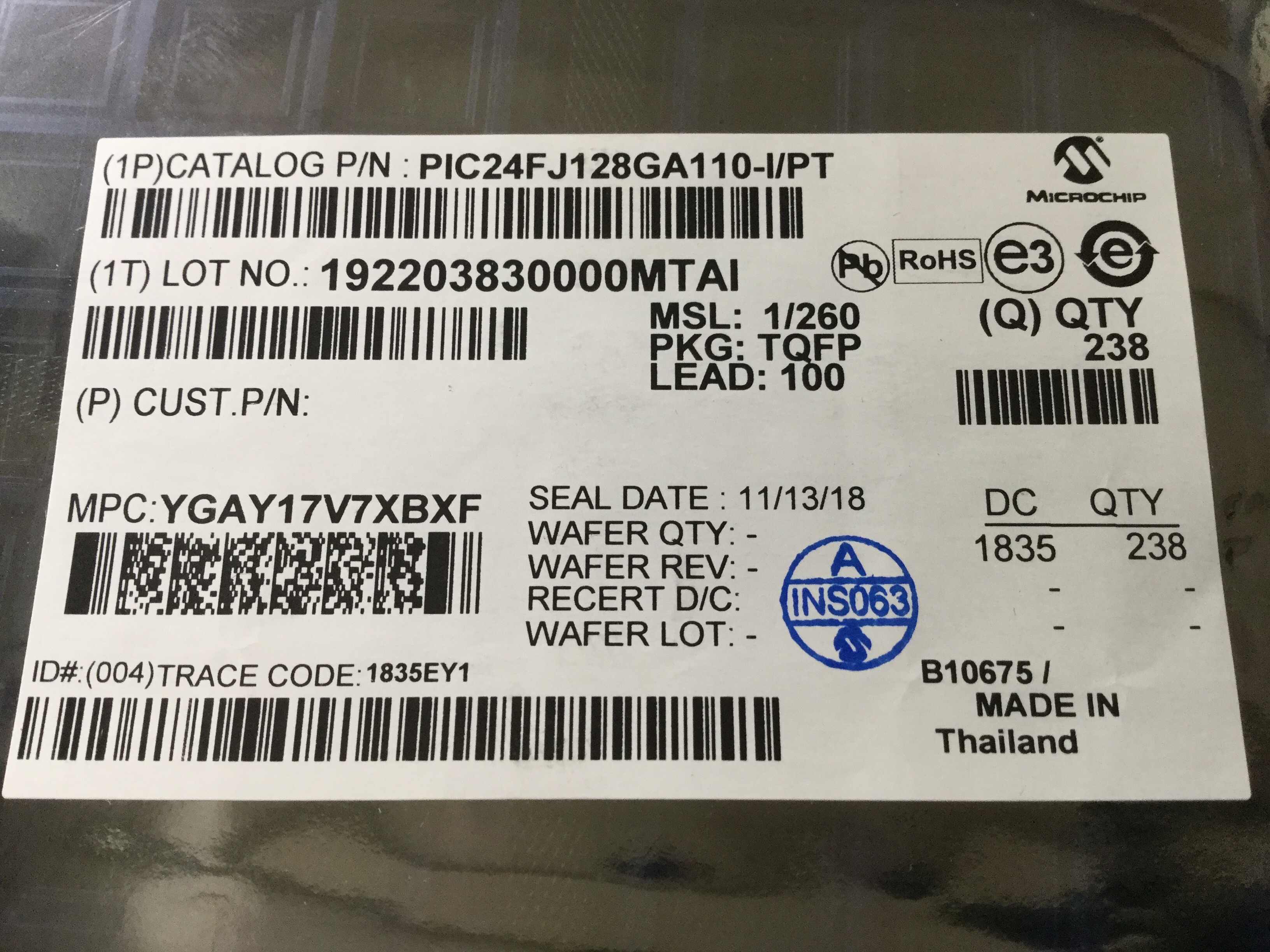 PIC24FJ128GA110-I/PT
