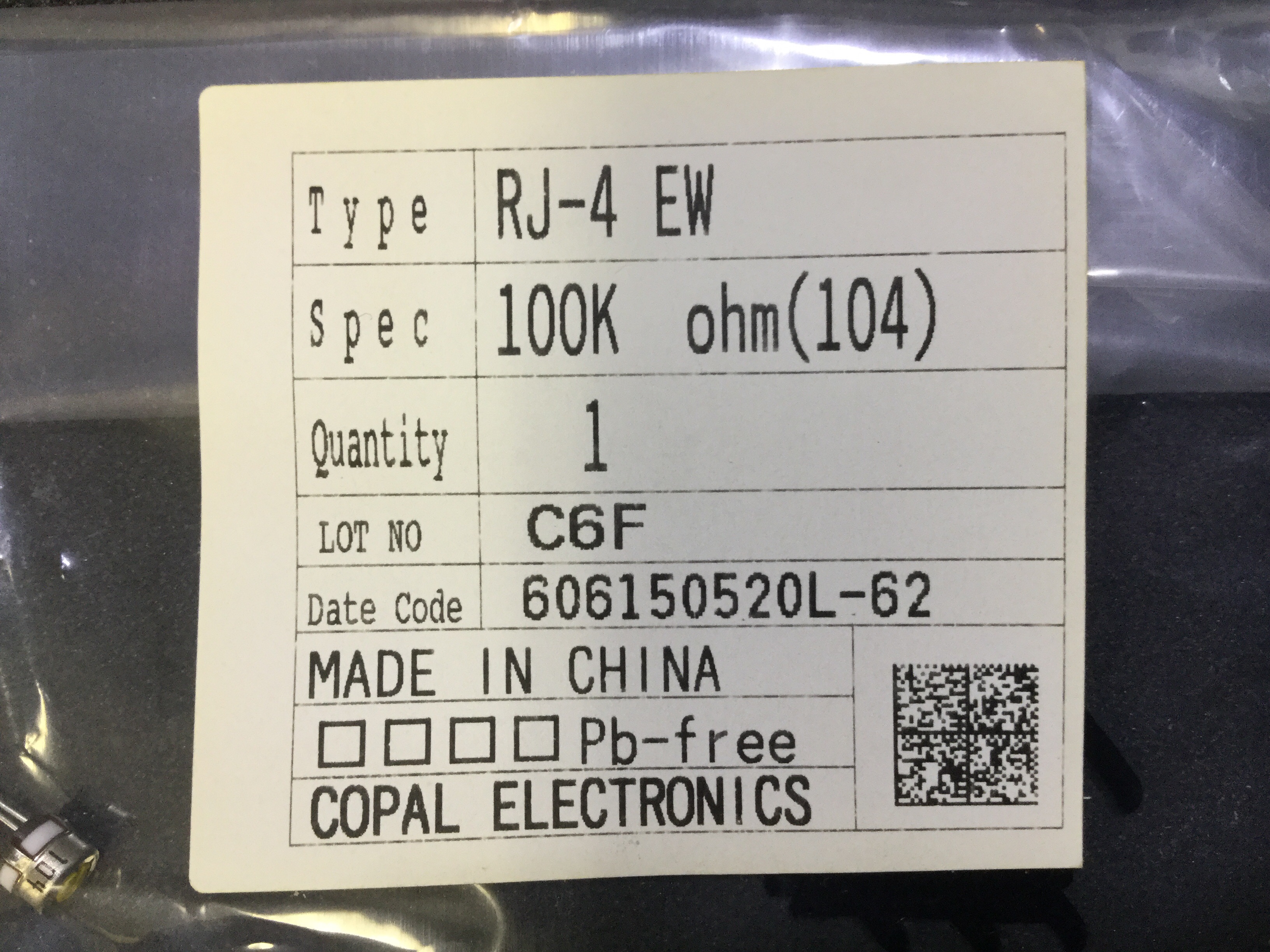 RJ-4EW 100K OHM