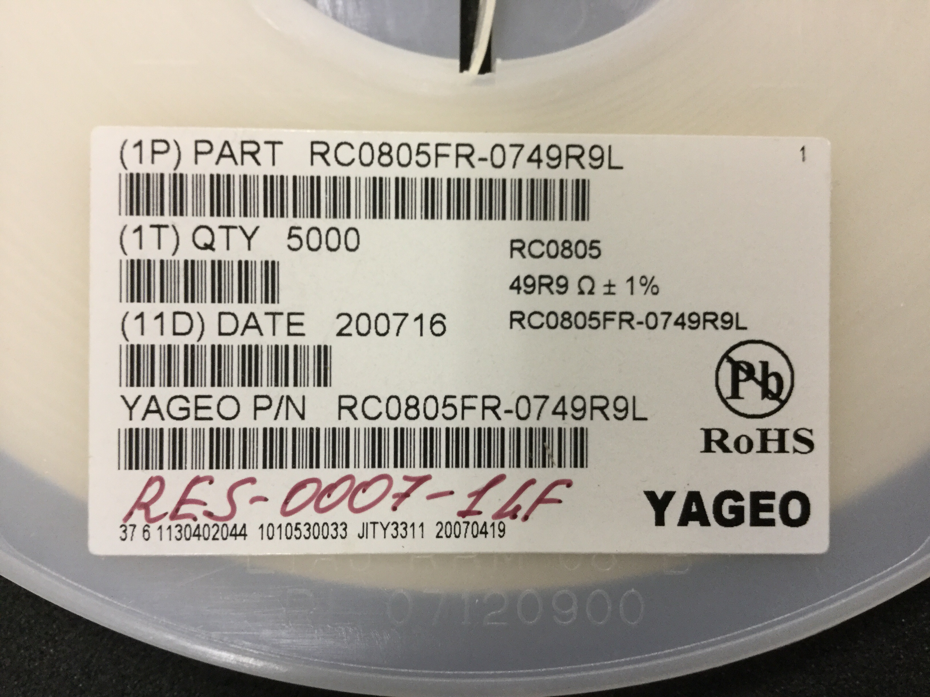 RC0805FR-0749R9L