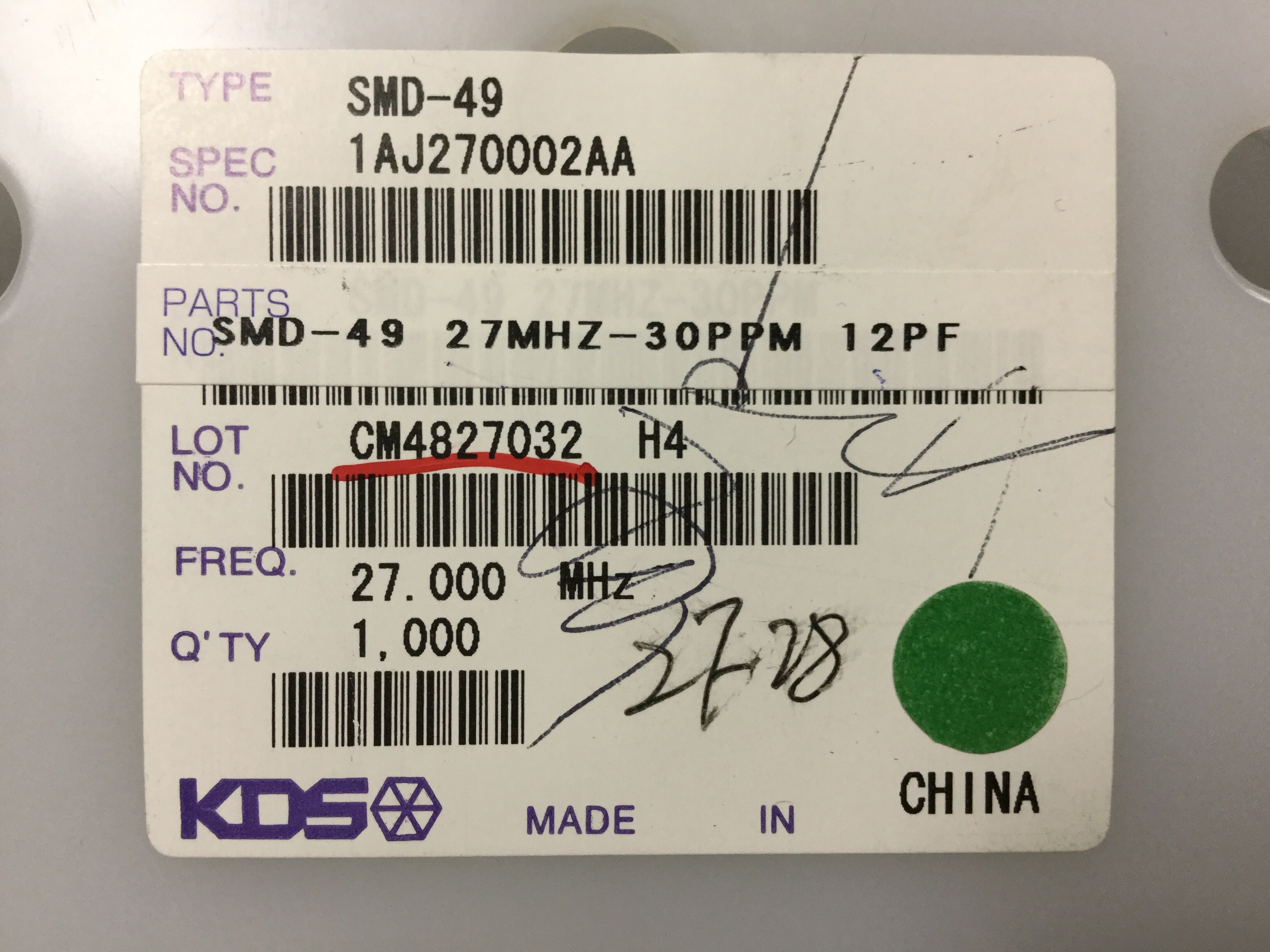 SMD-49 27MHZ