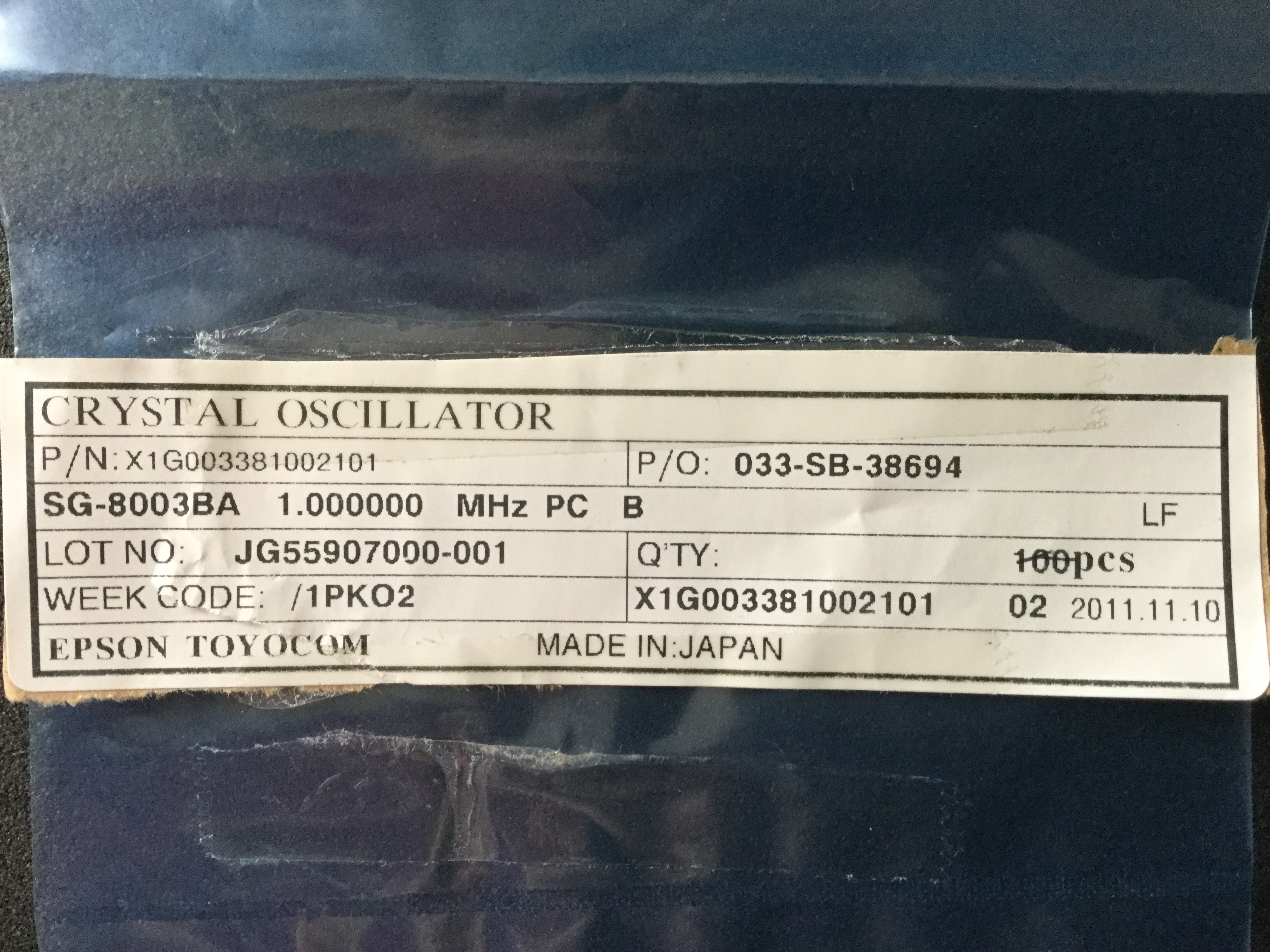 SG-8003BA 1.000000M-PCB