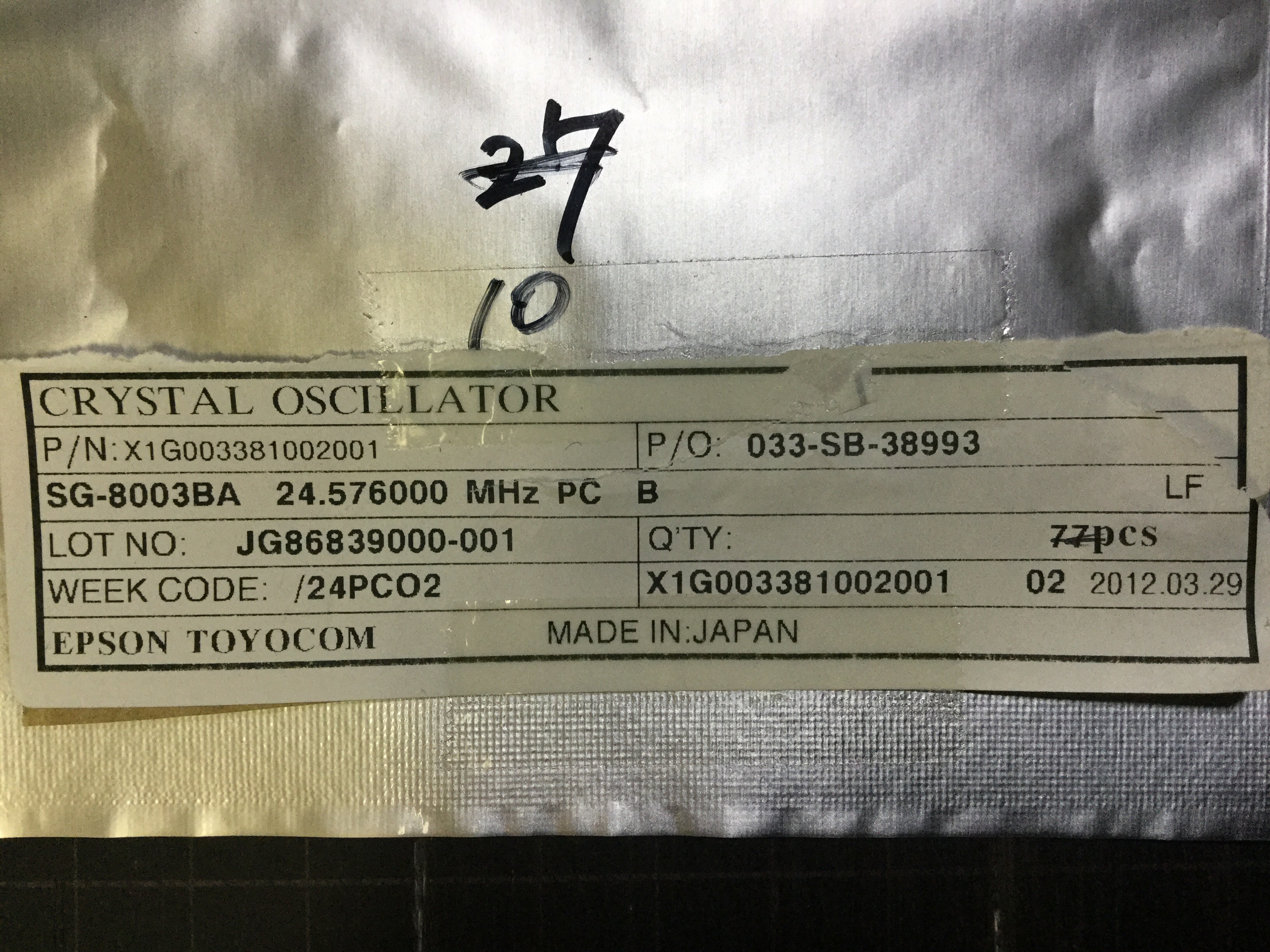 SG-8003BA 24.576000MHZ-PCB