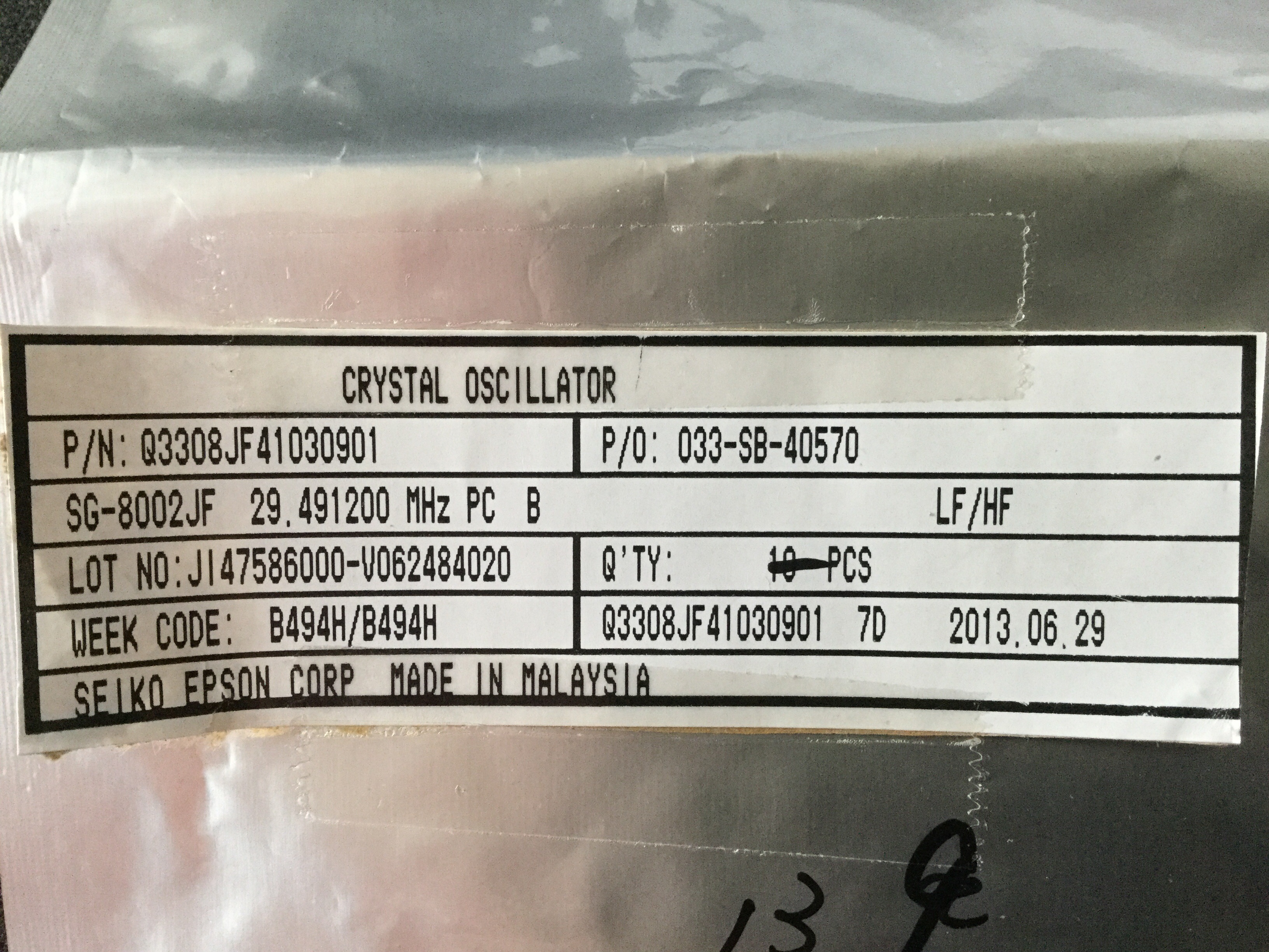 SG-8002JF 29.491200M-PCB