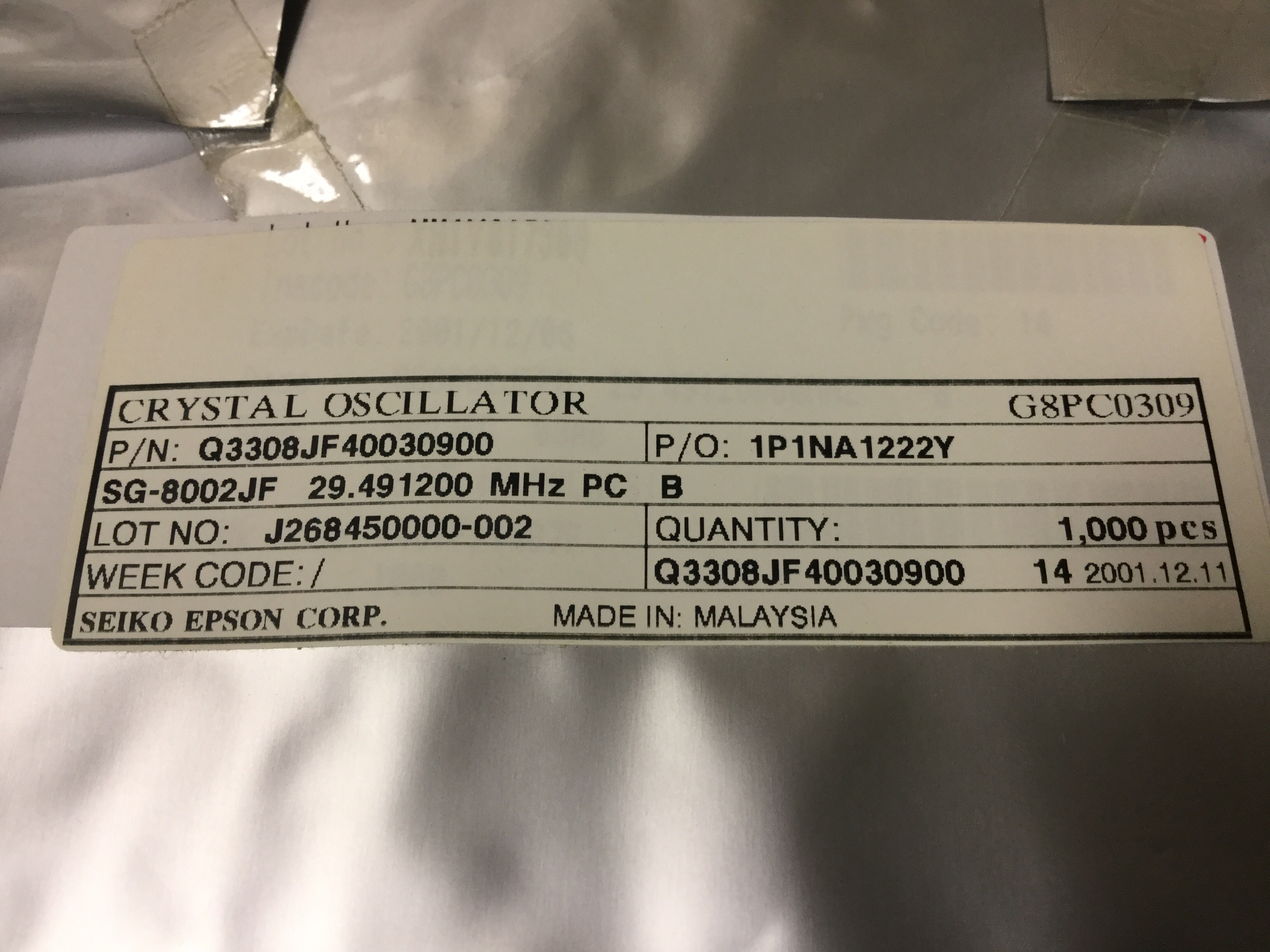 SG-8002JF 29.491200MHZ-PCB