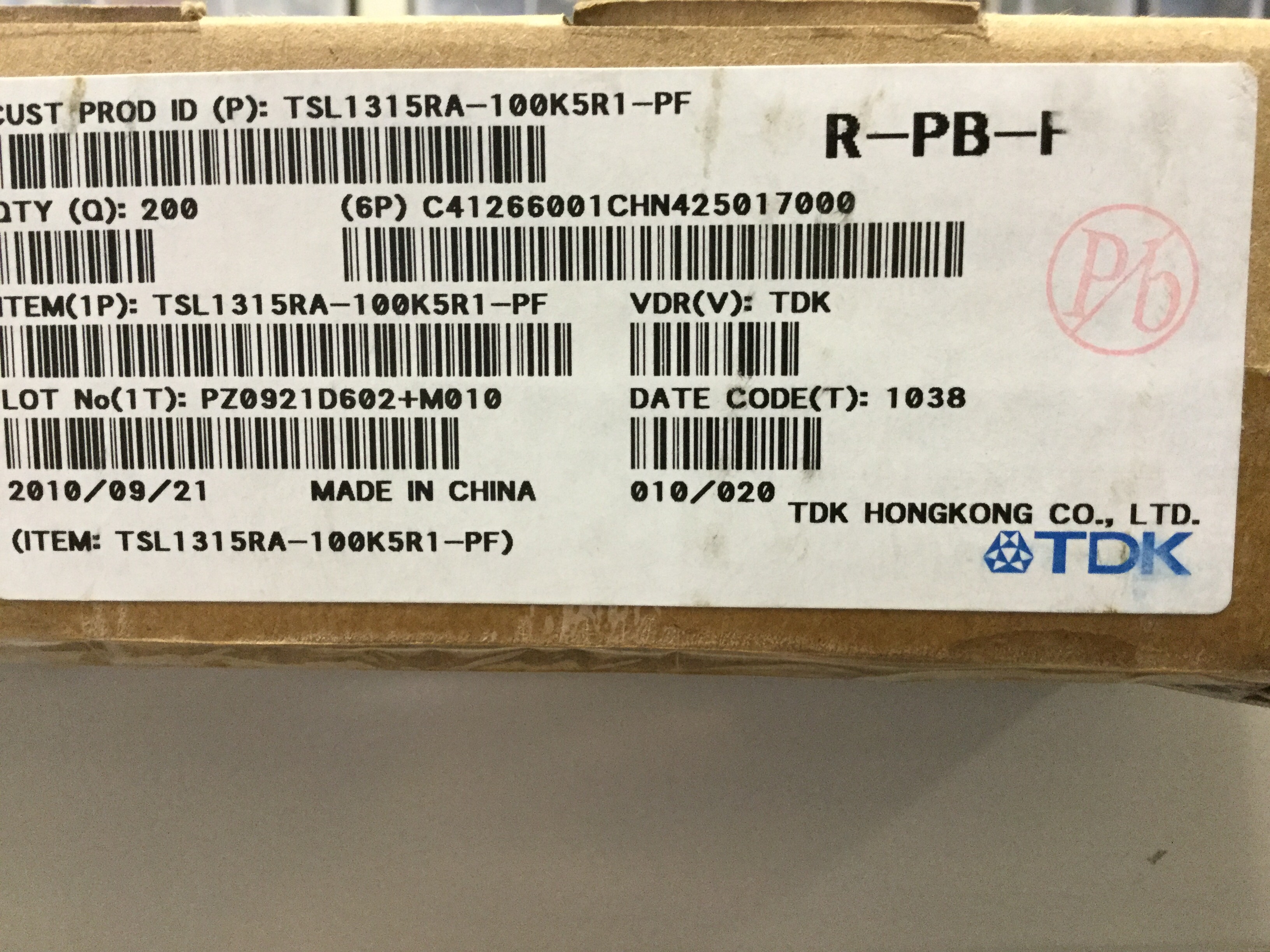 TSL1315-RA -100K5R1-PF