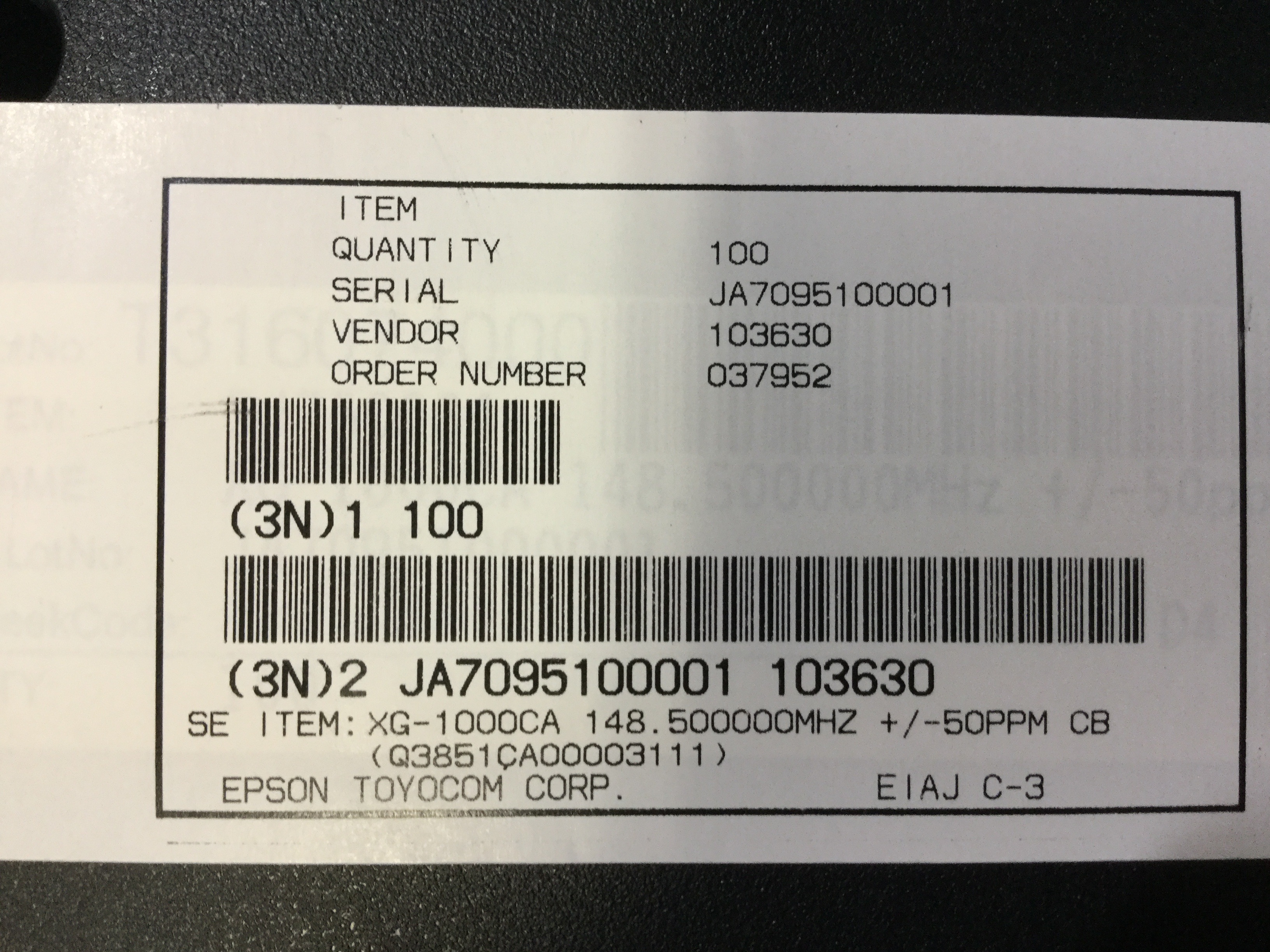XG-1000CA 148.50000MHZ +/-50PPM CB