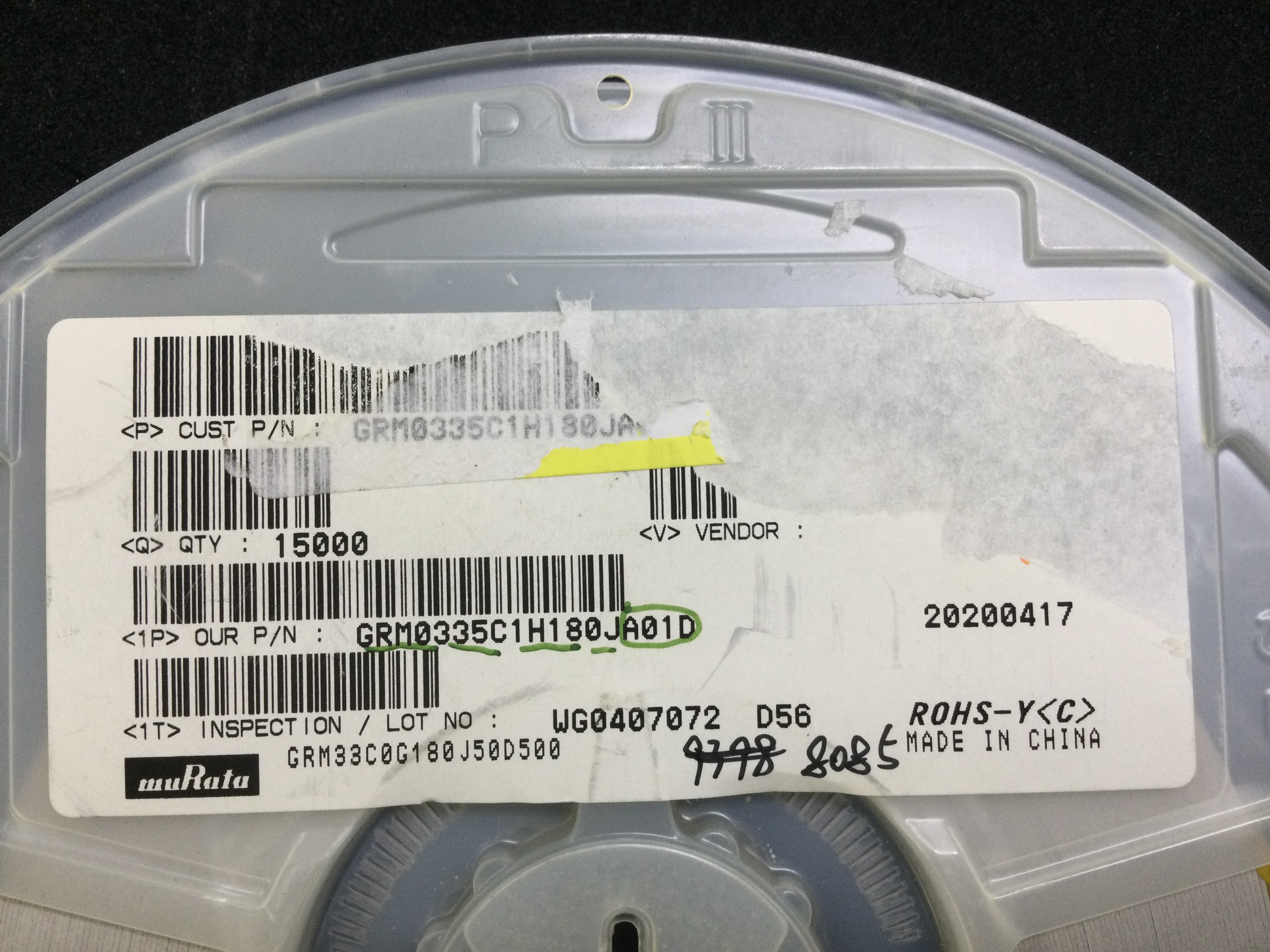 GRM0335C1H180JA01D