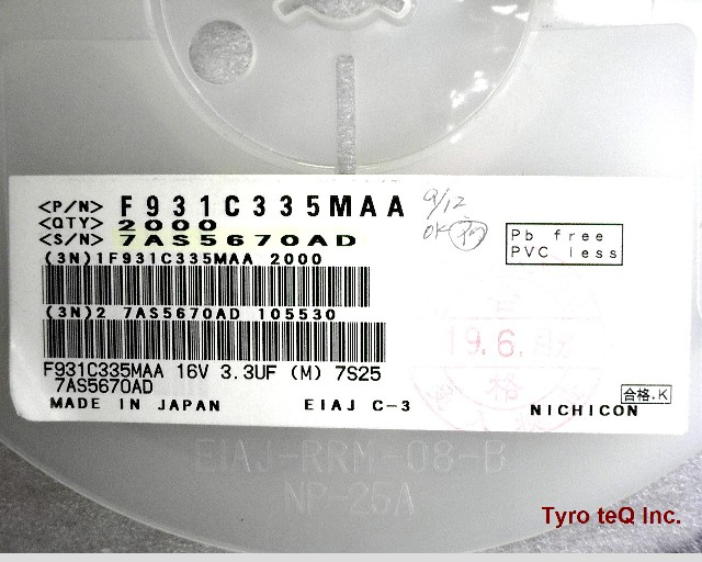 F931C335MAA 16V 3.3UF