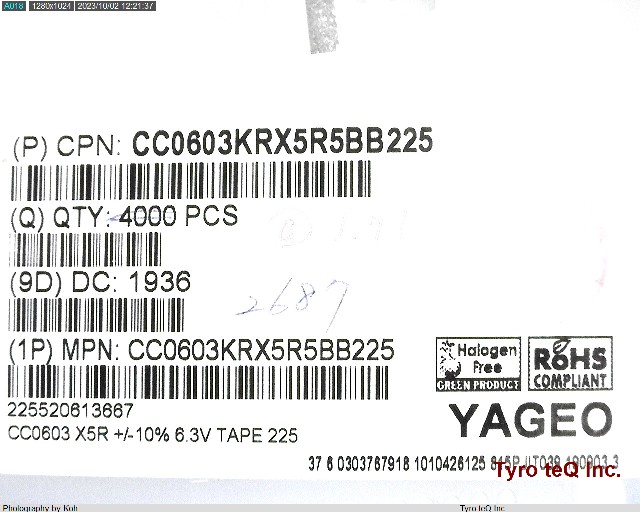 CC0603KRX5R5BB225