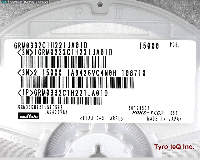 GRM0332C1H221JA01D