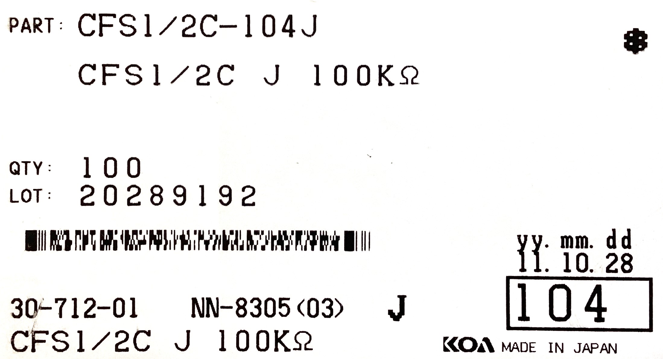 CFS1/2C104J