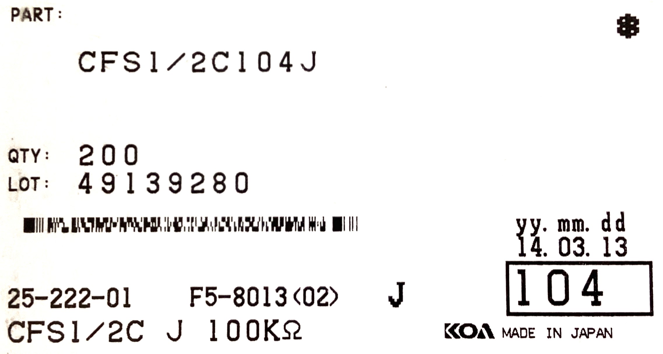 CFS1/2C104J