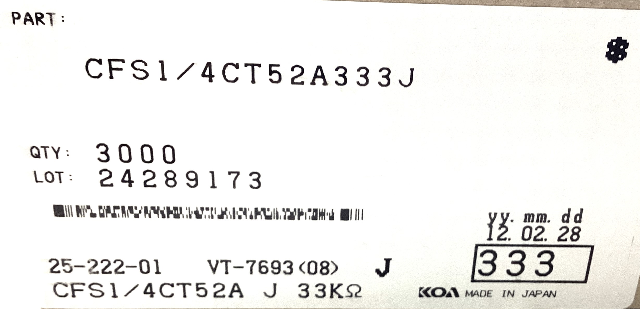 CFS1/4CT52A333J