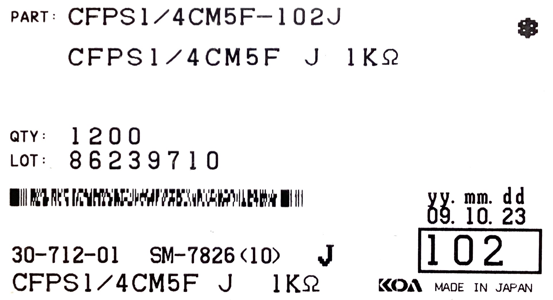 CFPS1/4CM5F102J