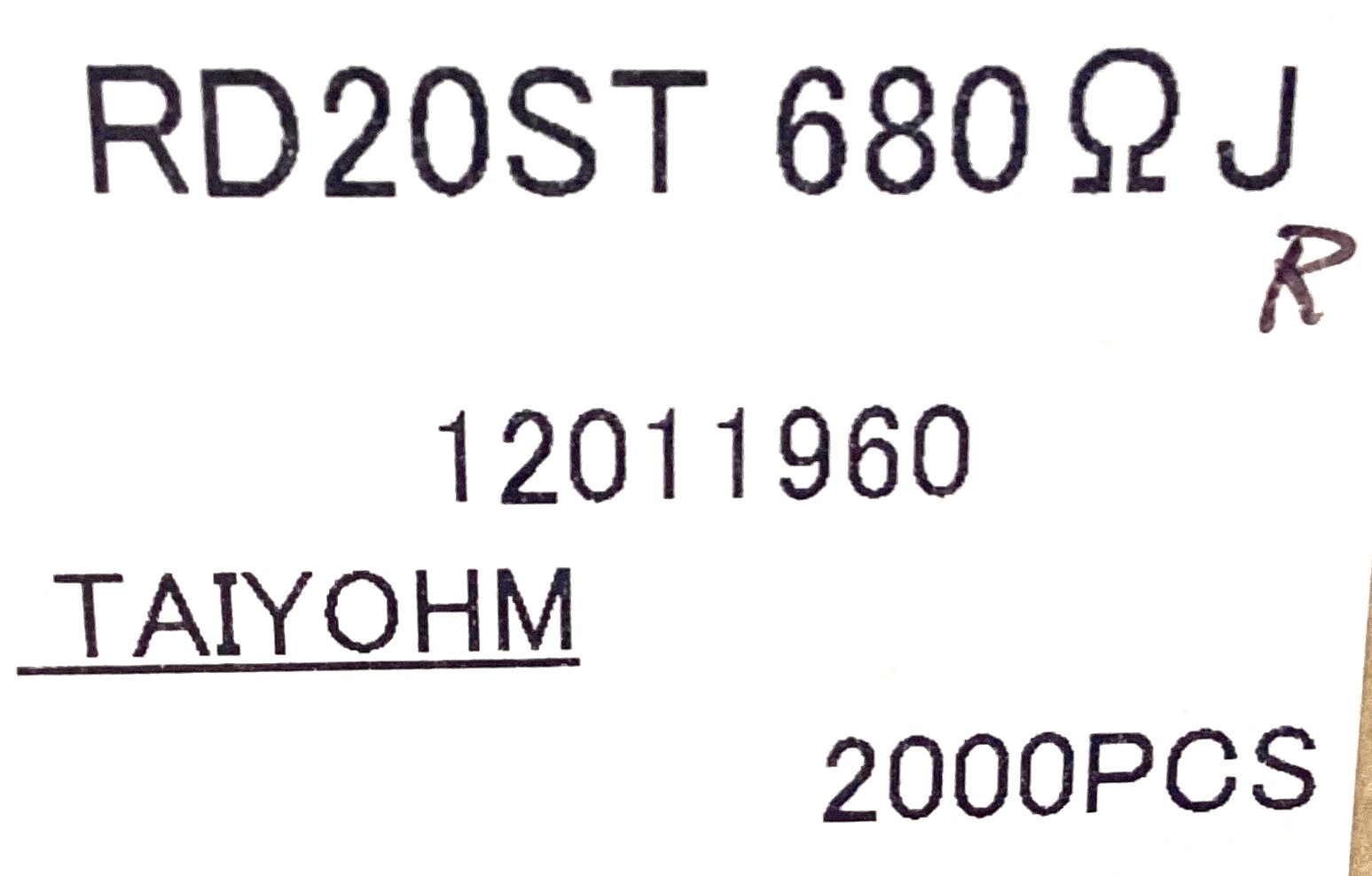 RD20ST 680 OHM J