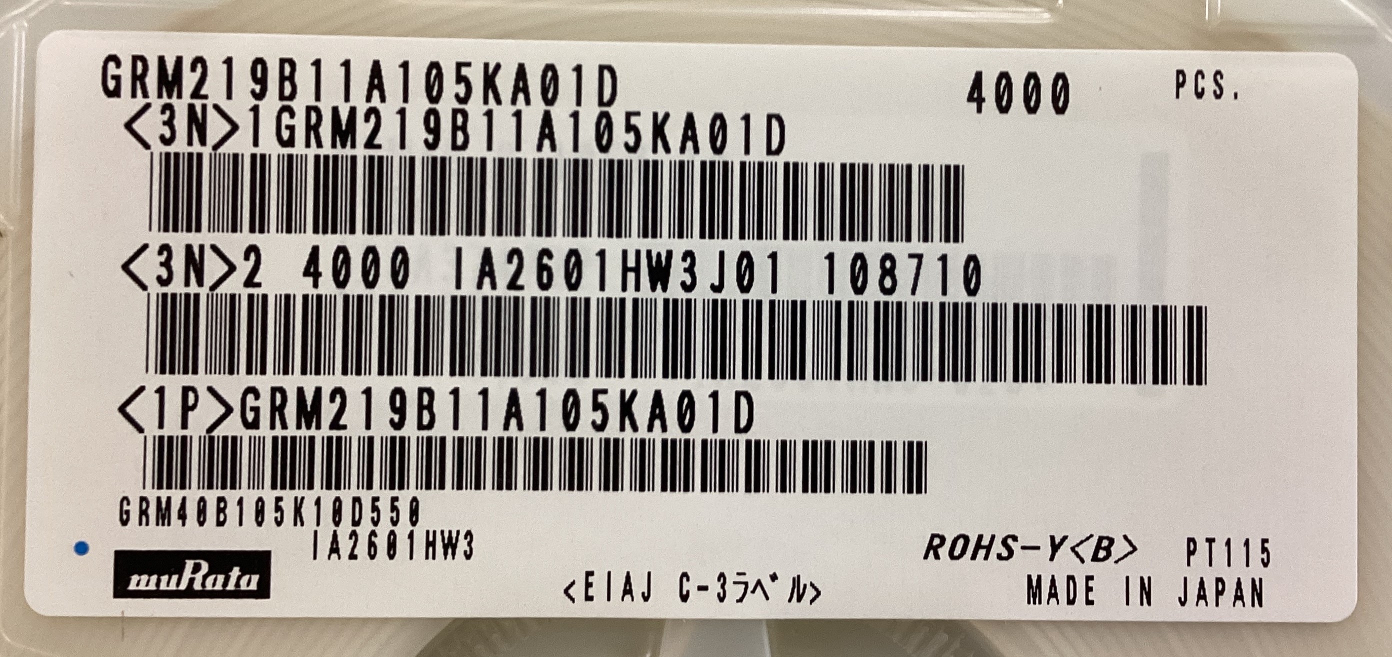 GRM219B11A105KA01D