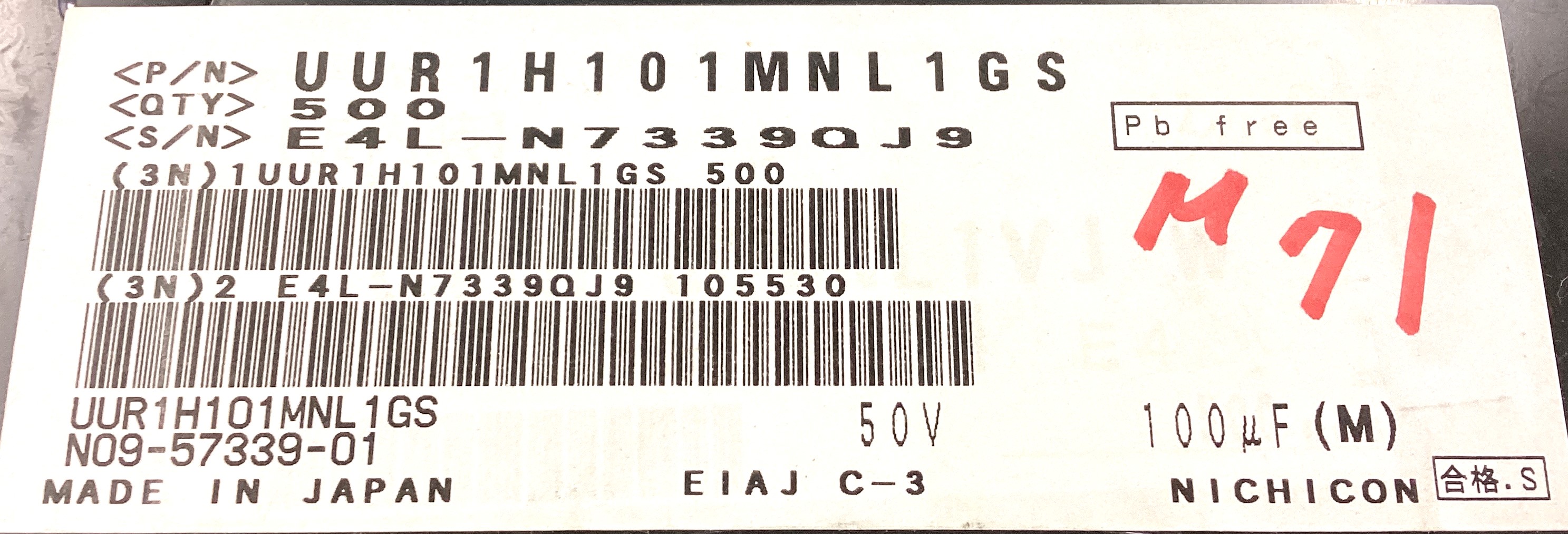 UUR1H101MNL1GS