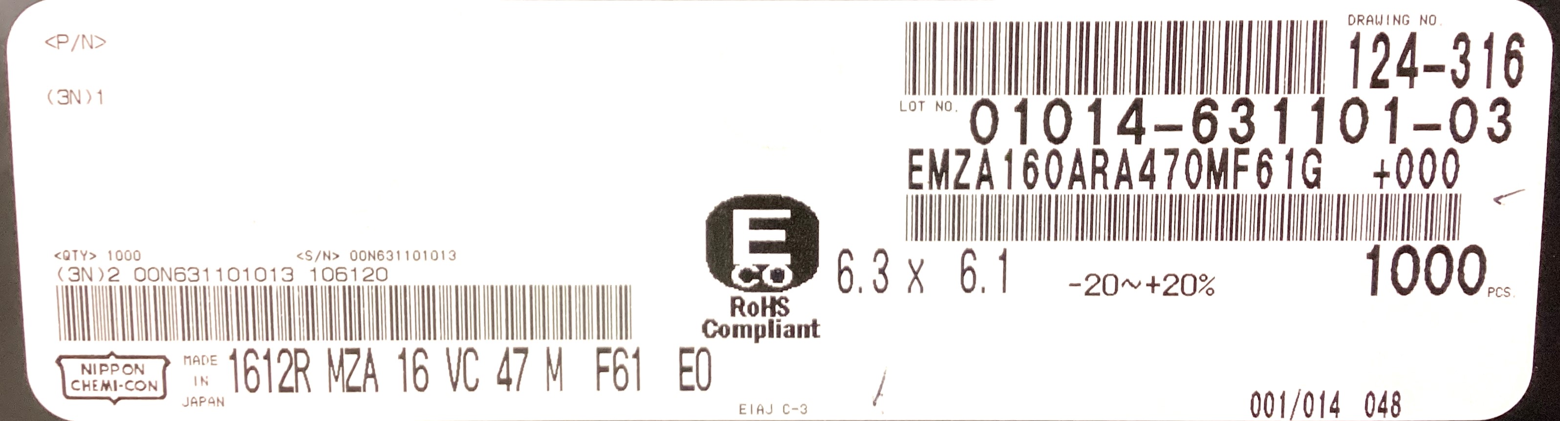 EMZA160ARA470MF61G